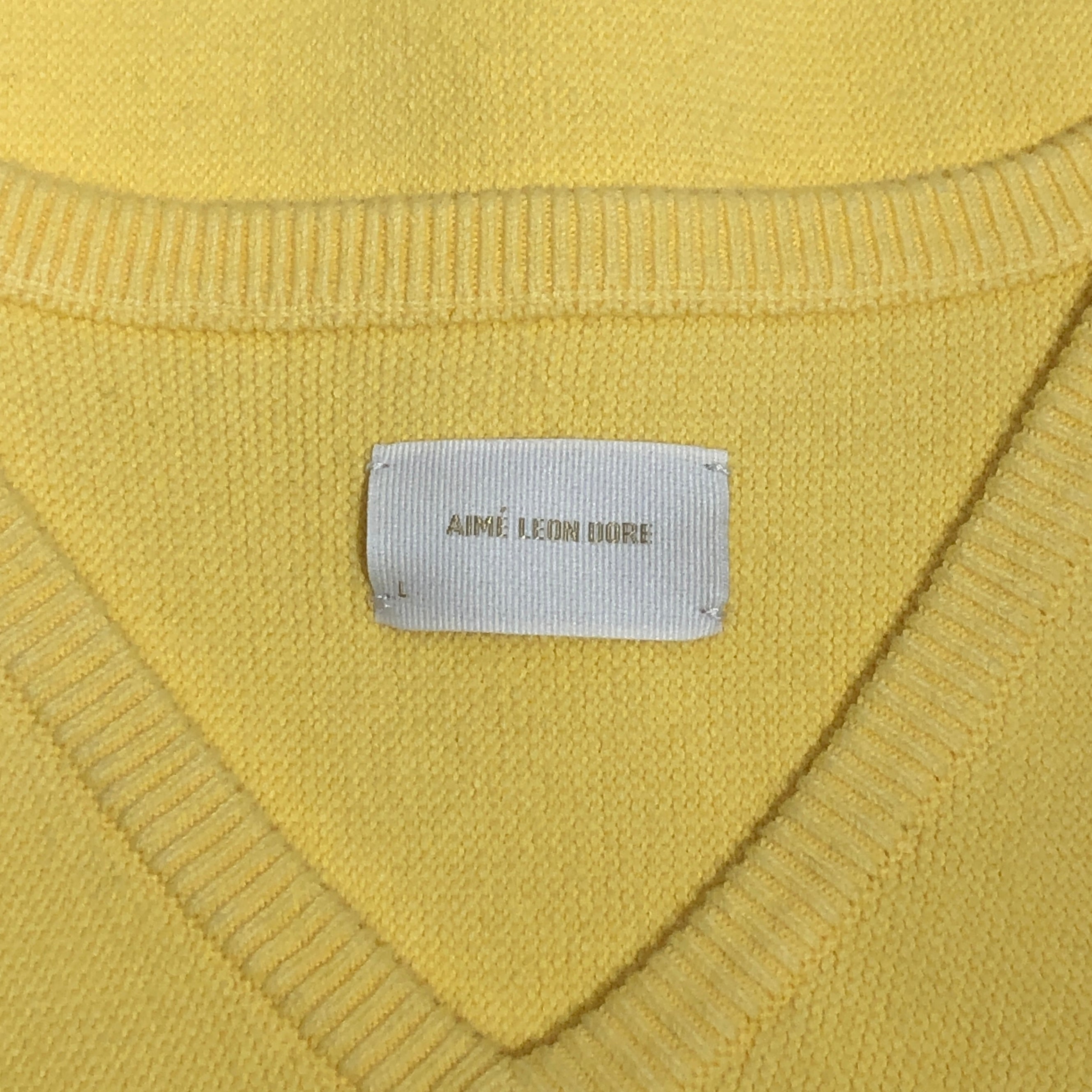 AIME LEON DORE/HeavyKnit Vest/O/S/Cotton/YEL/ view 3