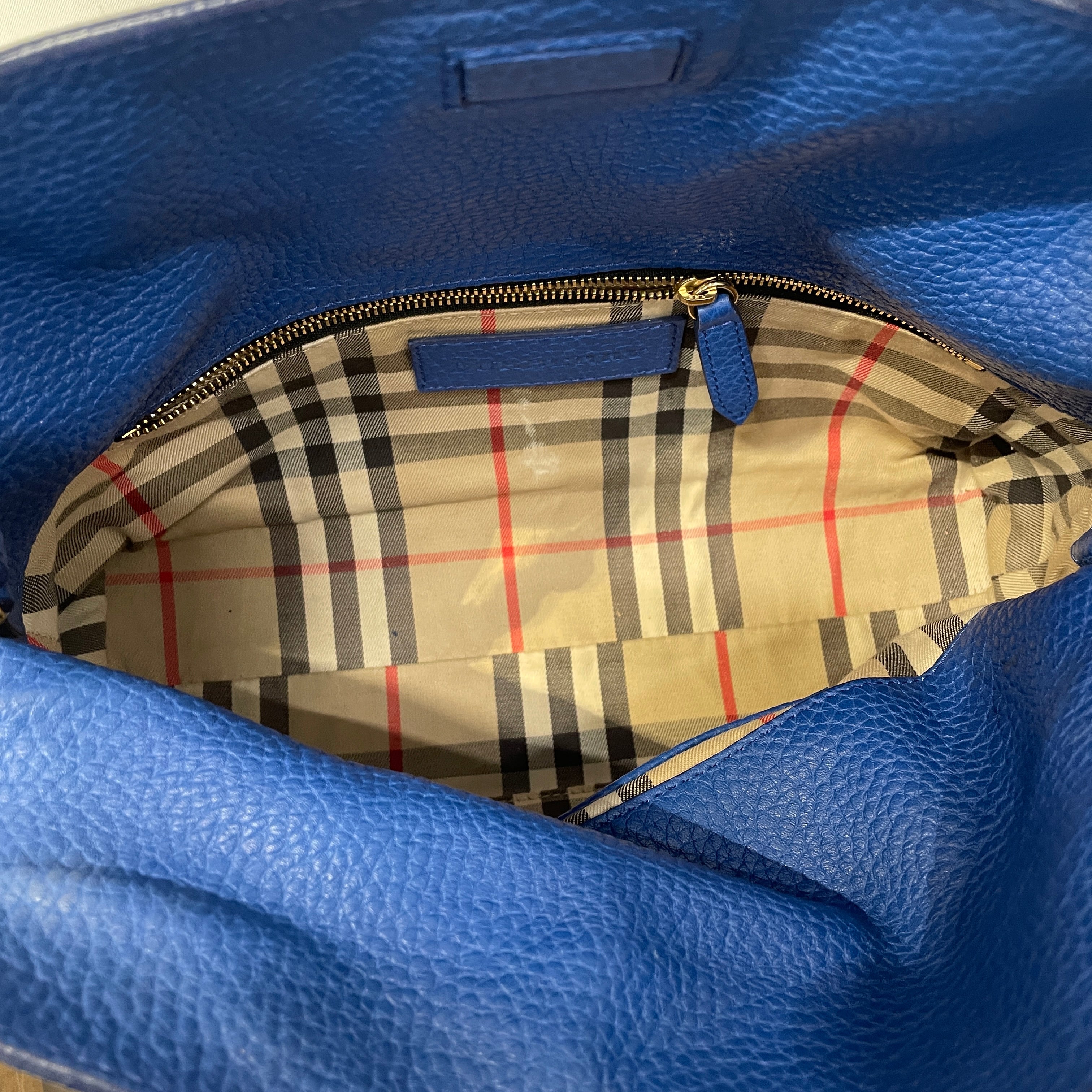 BURBERRY/Cross Body Bag/Leather/BLU/Leah view 4