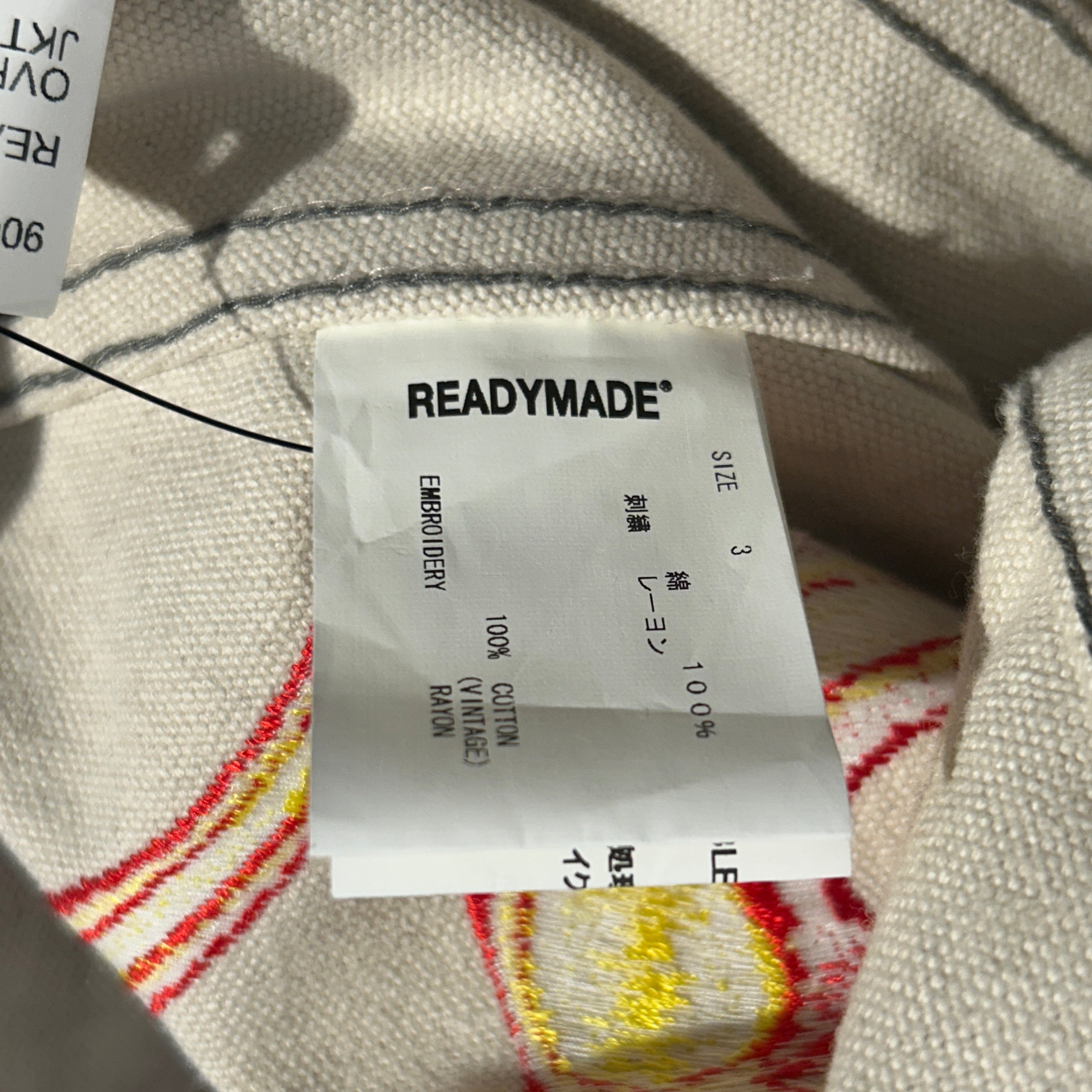 READYMADE/Denim Jkt/3/Denim/CRM/All Over Print/oversized embroidered work jac view 4