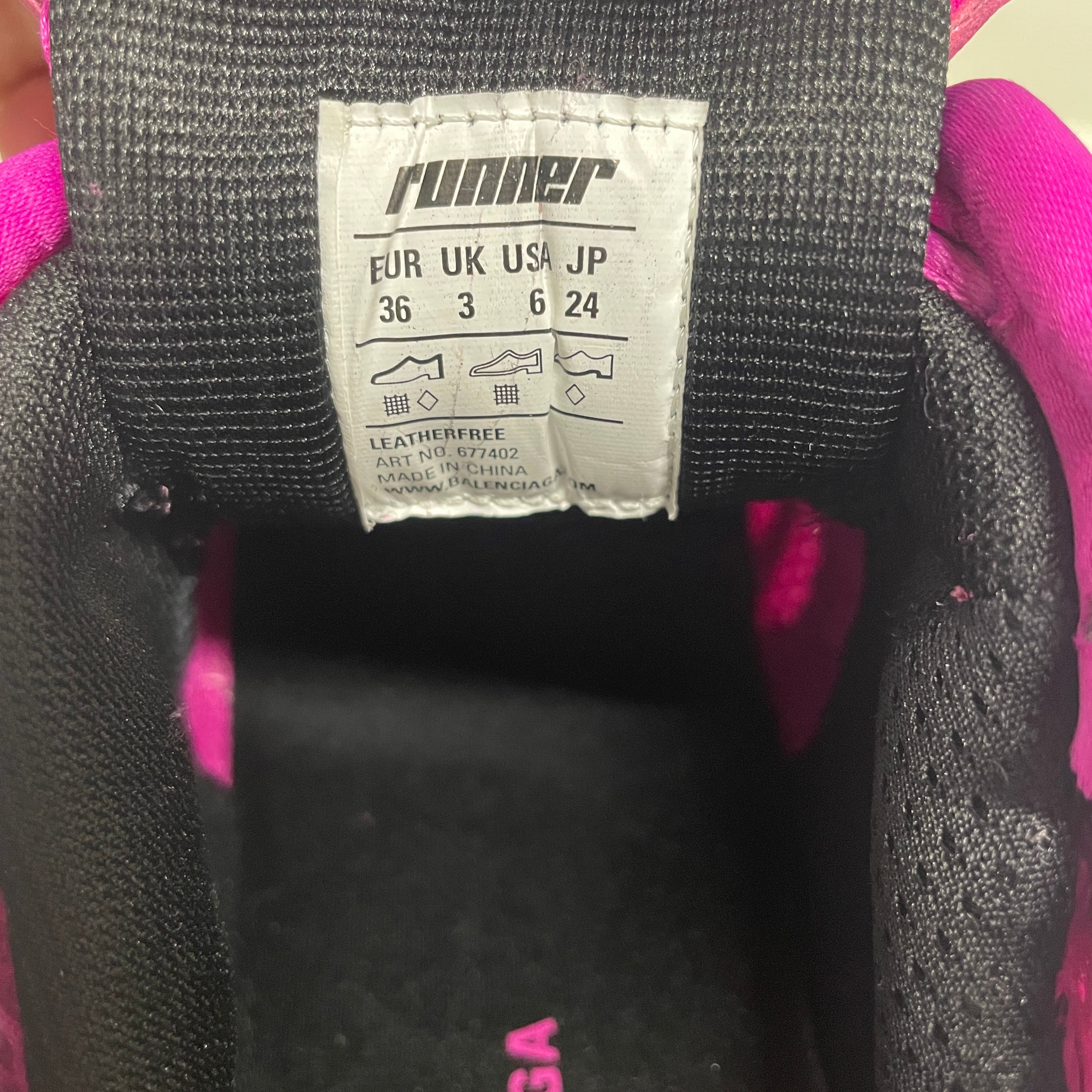 BALENCIAGA/Low-Sneakers/US 6/Cotton/PNK/pink runners view 4