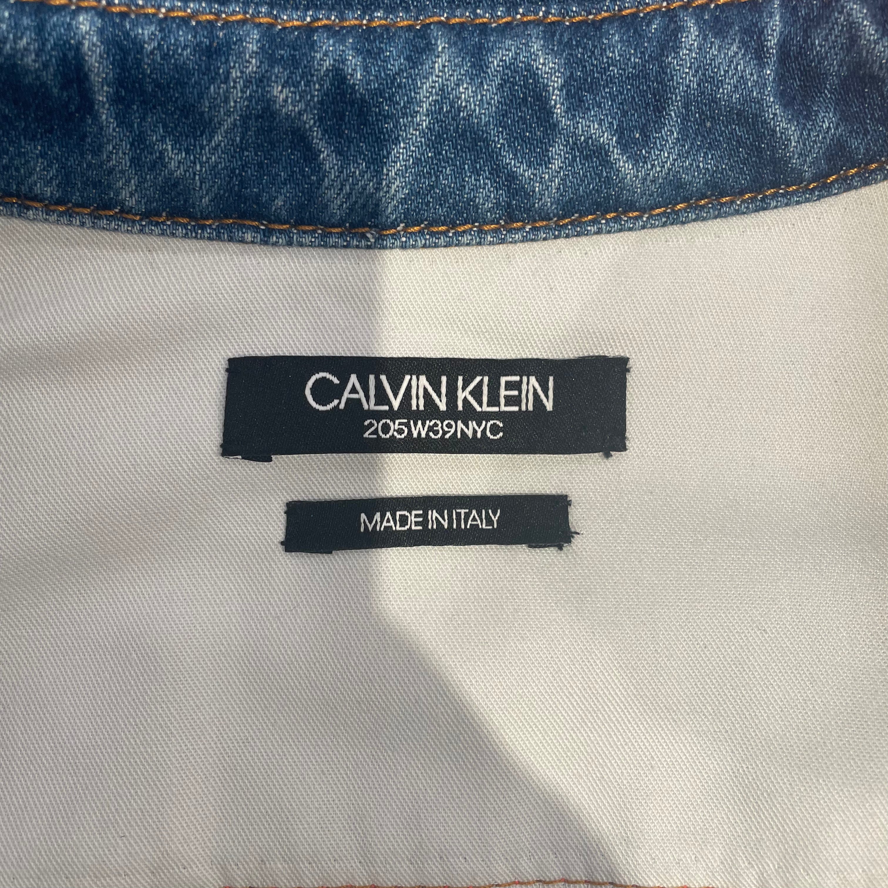 Calvin Klein 205W39NYC/RAF SIMONS/LS Shirt/S/Denim/BLU/Work/Stripe/ORNG REFLECTIVE STRIPES view 3