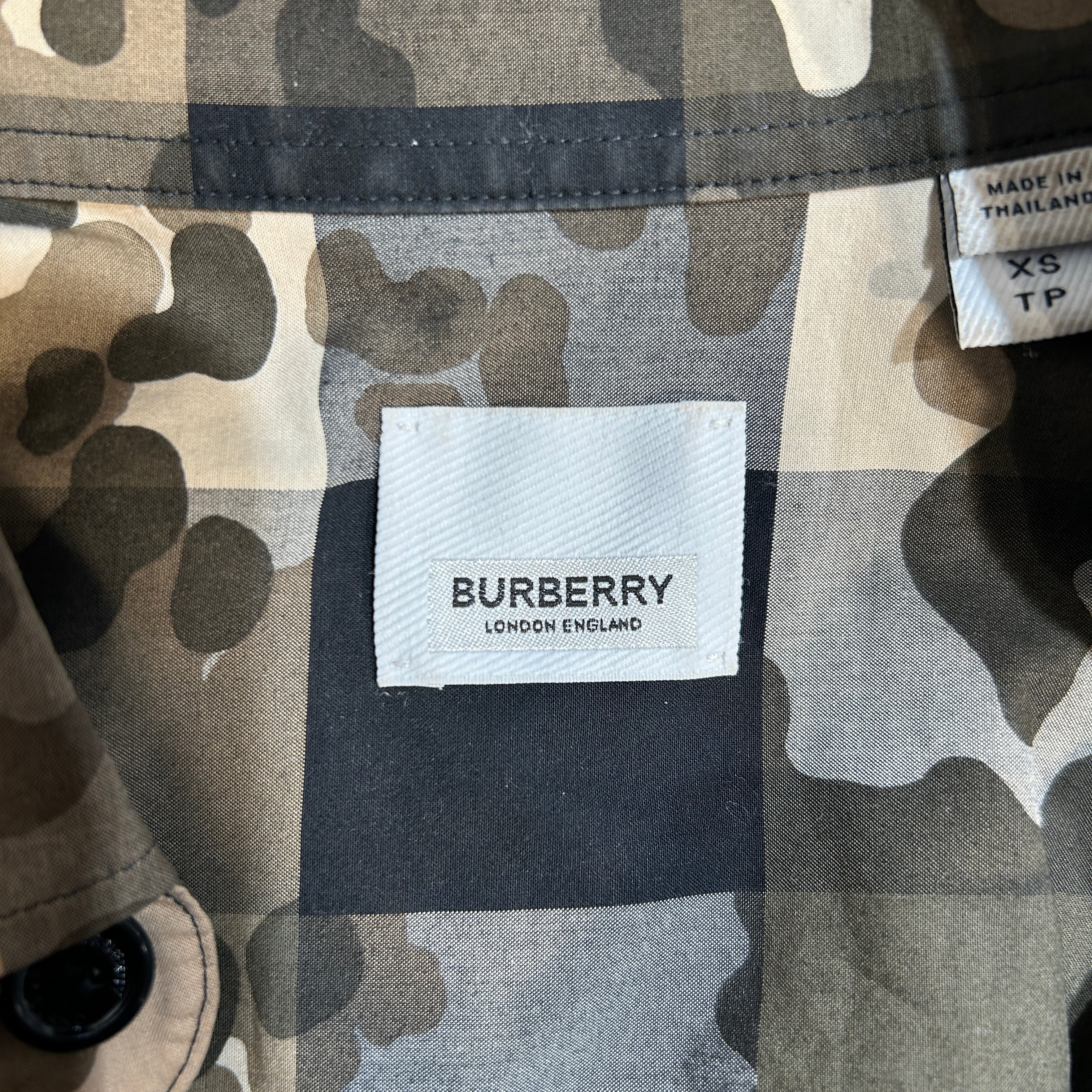 BURBERRY/LS Shirt/XS/Cotton/KHK/Camouflage/CAMO CHECK SHIRT view 3