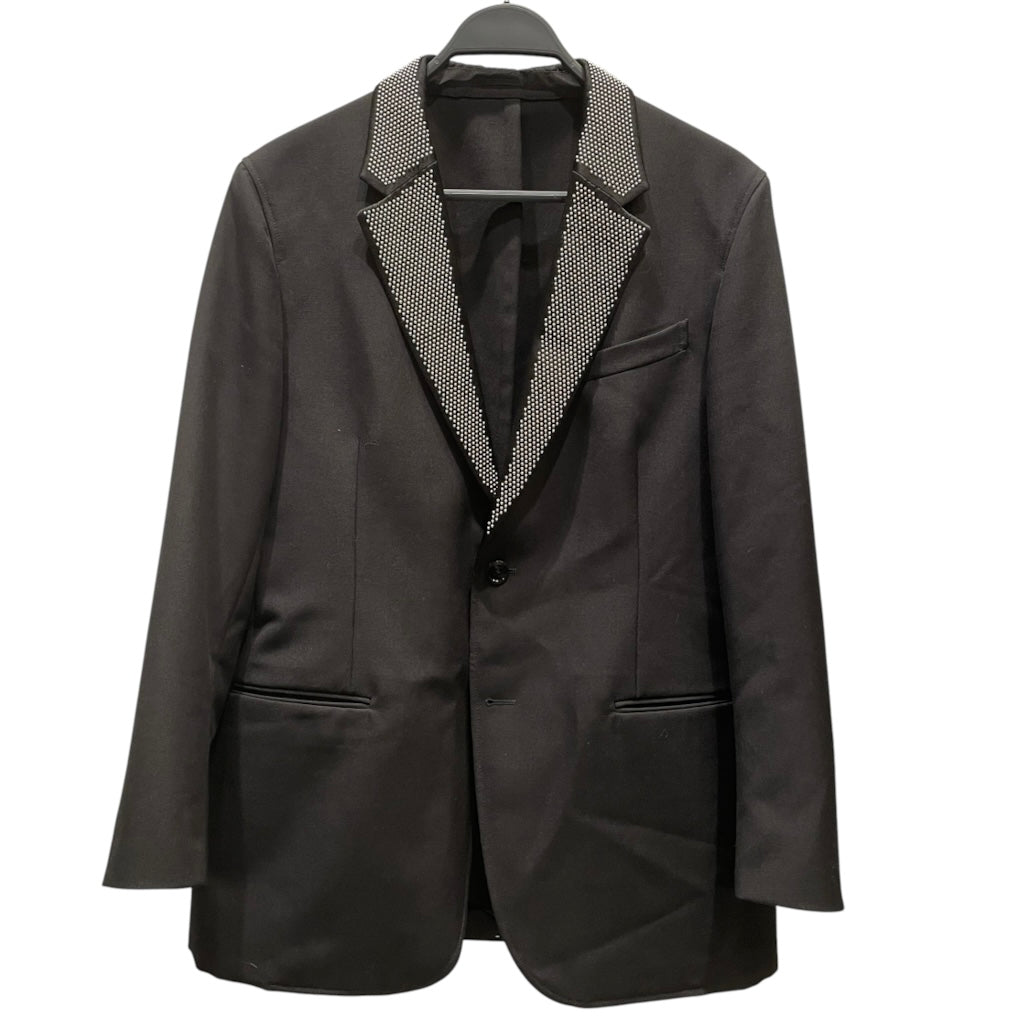 Alexander McQueen/Tailored Jkt/52/Wool/BLK/mini stud collar view 1
