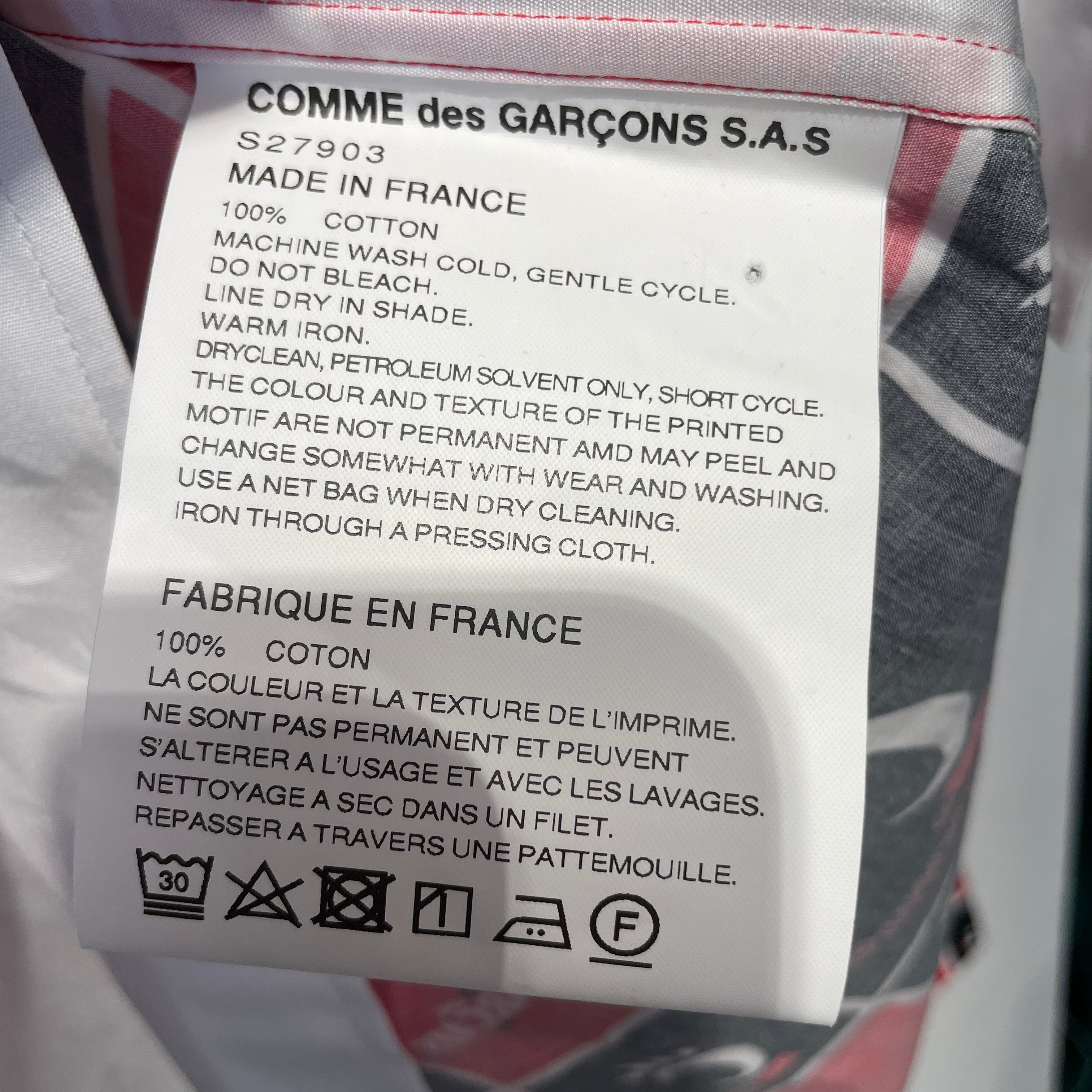 COMME des GARCONS SHIRT BOYS/LS Shirt/L/Cotton/WHT/All Over Print/ view 4