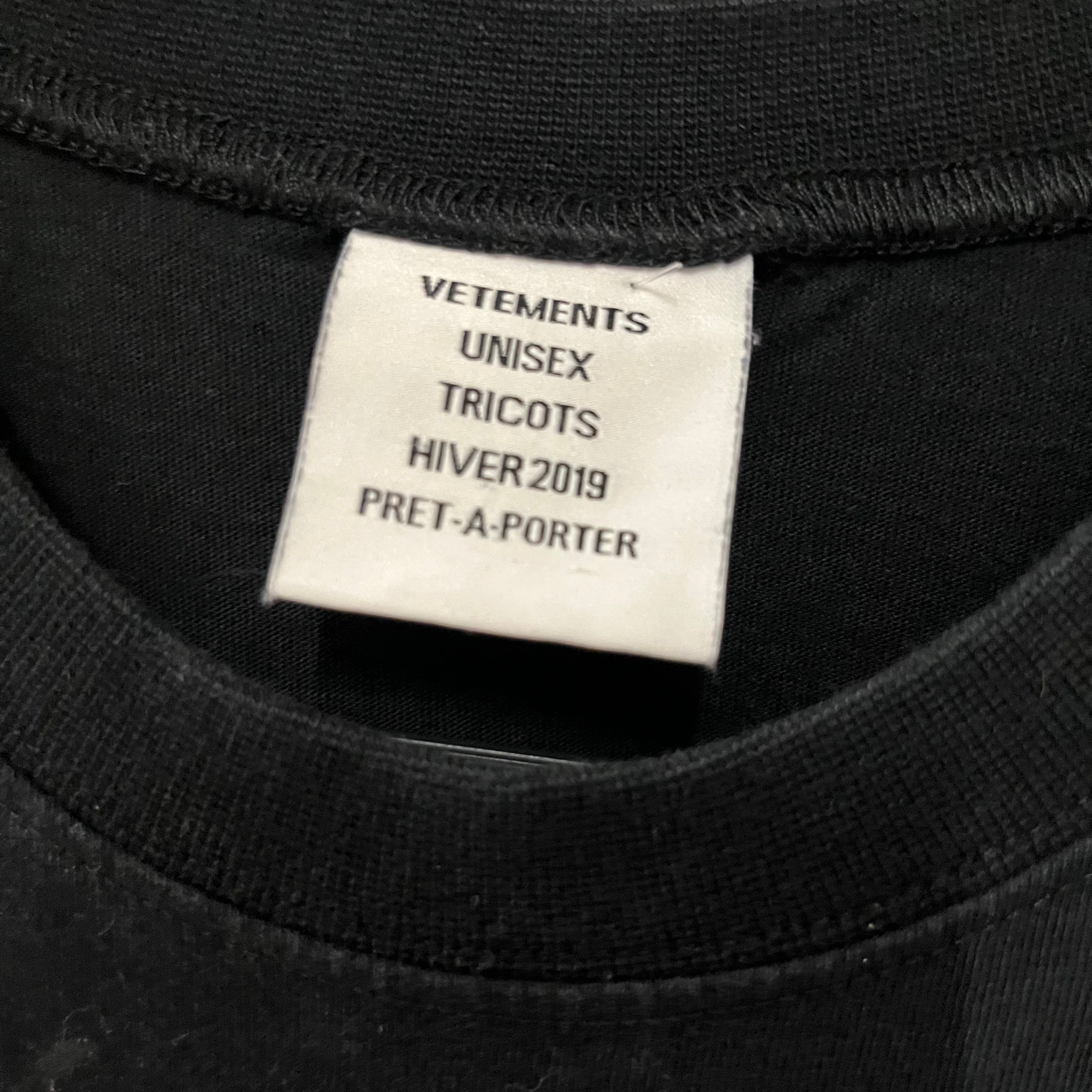 VETEMENTS/T-Shirt/S/Cotton/BLK/virgo view 3
