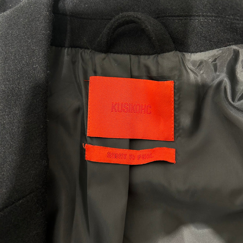 Kusikohc/Trench Coat/L/Wool/BLK/