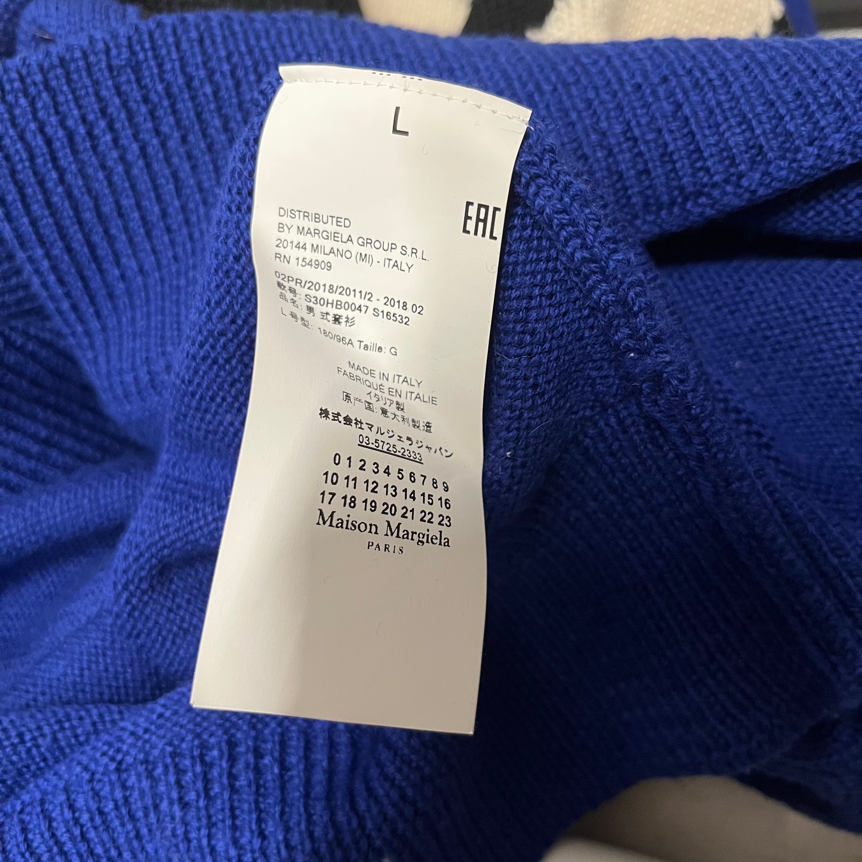 Maison Margiela/Sweater/L/Cotton/BLU/intarsia geomtric view 4