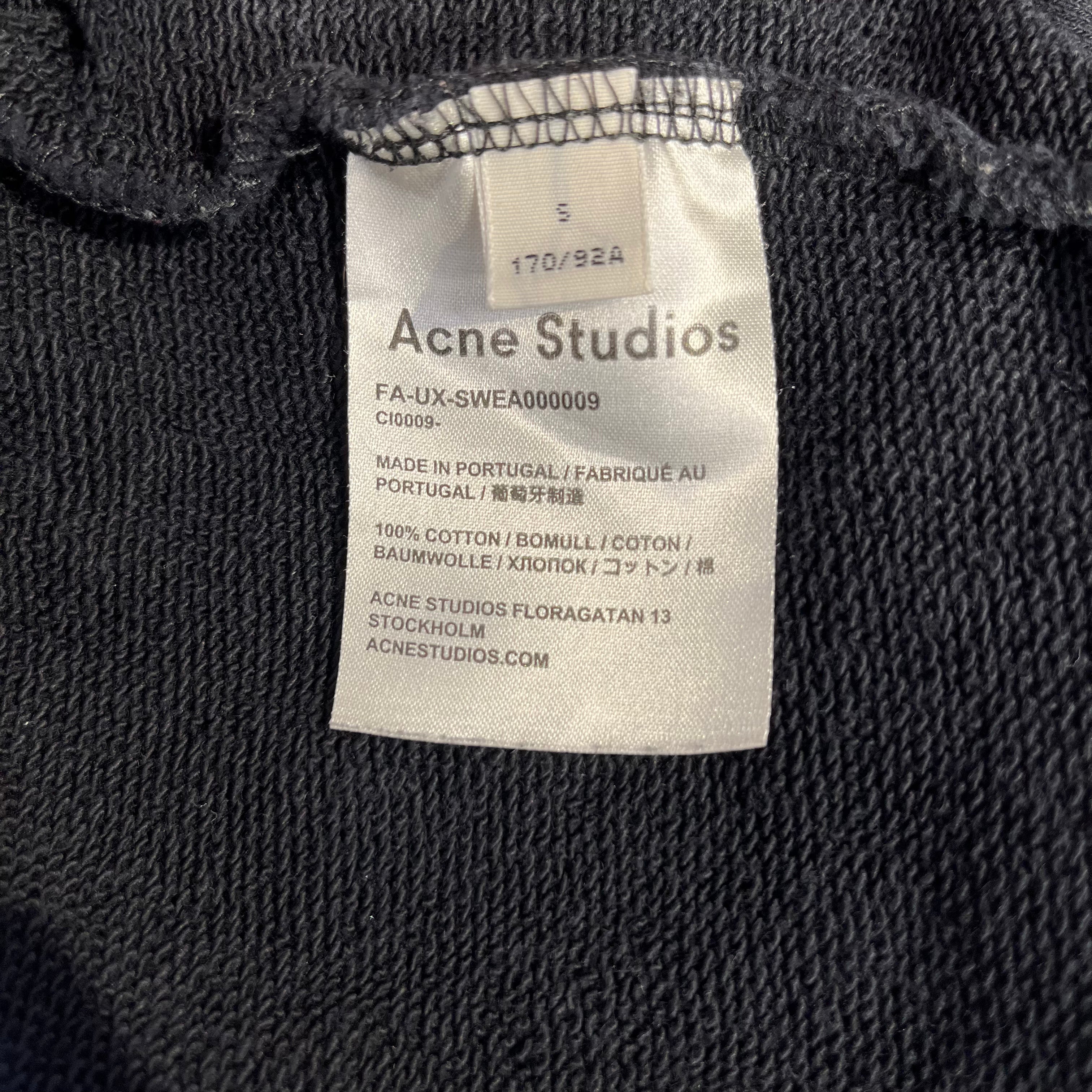 Acne Studios/Hoodie/S/Cotton/BLK/Face patch view 4