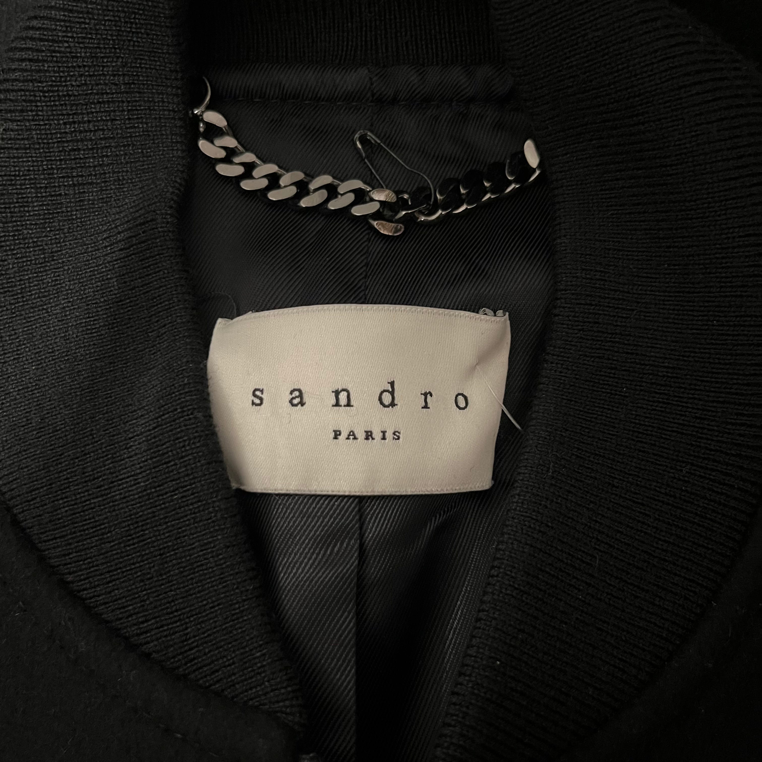 sandro/Jacket/Wool/BLK/Sandro BLK Bomber JKT view 3