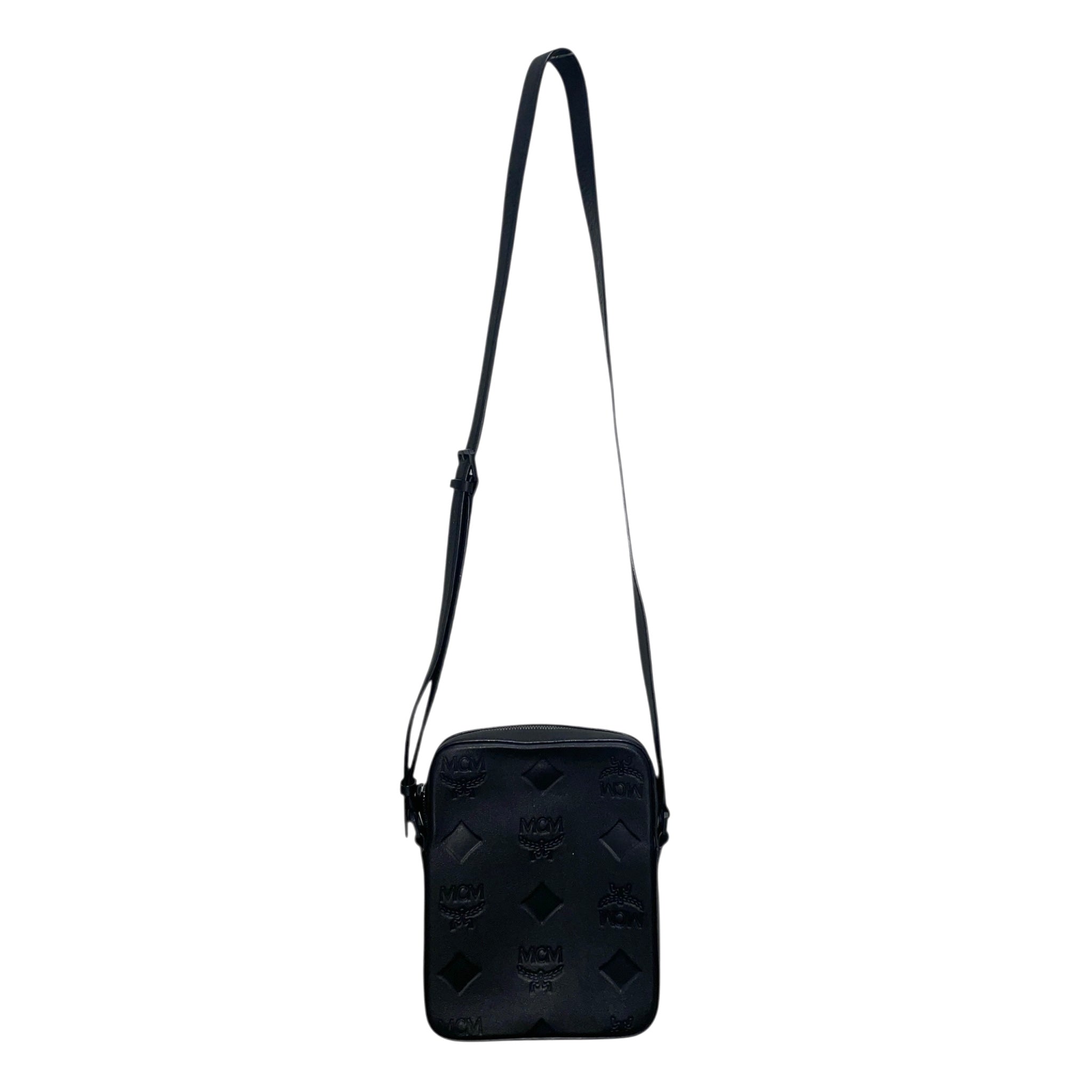 MCM/Cross Body Bag/Leather/BLK/EMBOSSED ALL OVER LOGO view 1