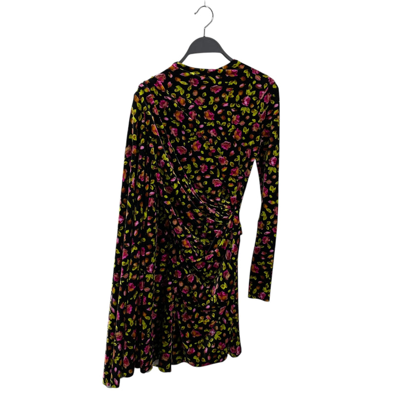 BALENCIAGA/Dress/36/Floral Pattern/Velour/MLT/Mini Length/VELVET MINI