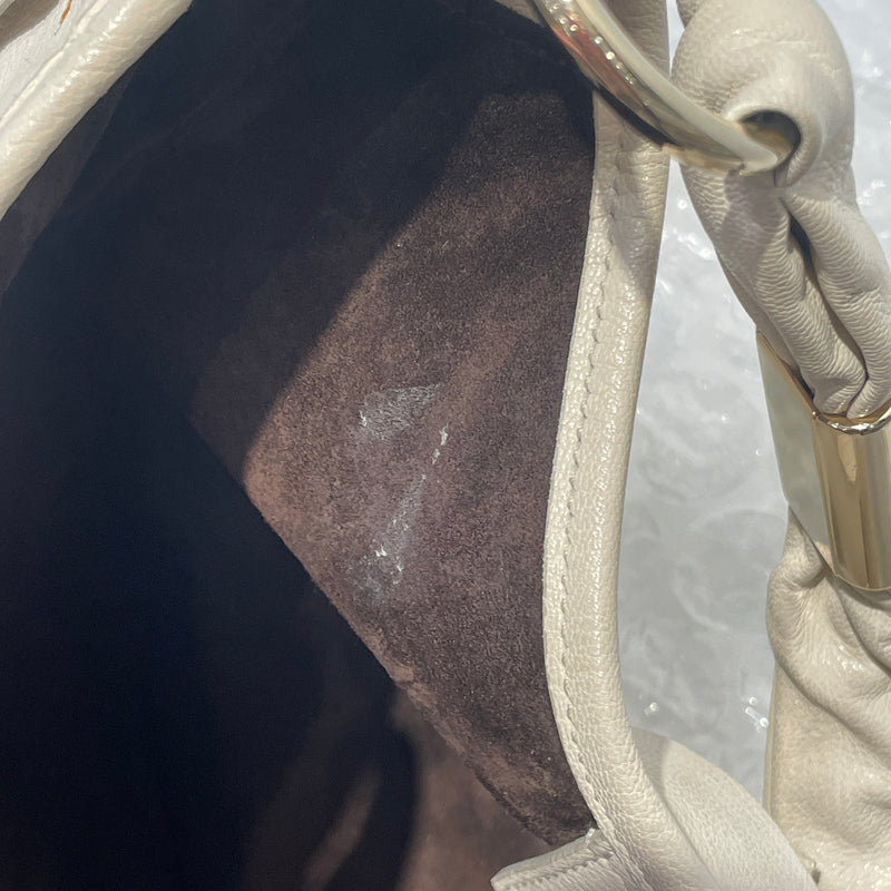 YVES SAINT LAURENT rive gauche/Hand Bag/Leather/CRM/ST. TROPEZ