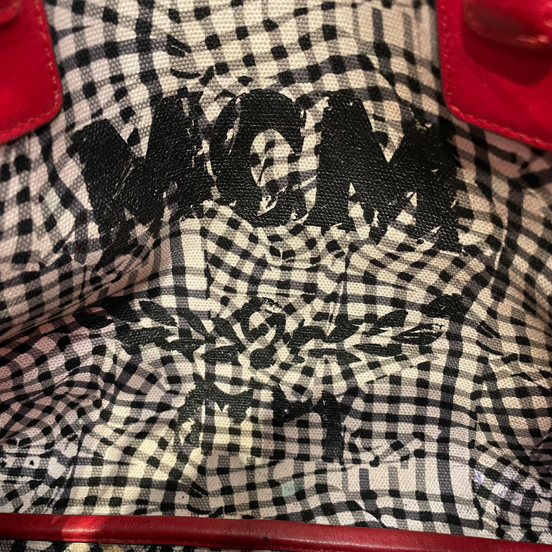 MCM/Tote Bag/Monogram/Leather/RED/MCM Reversible Visetos liz