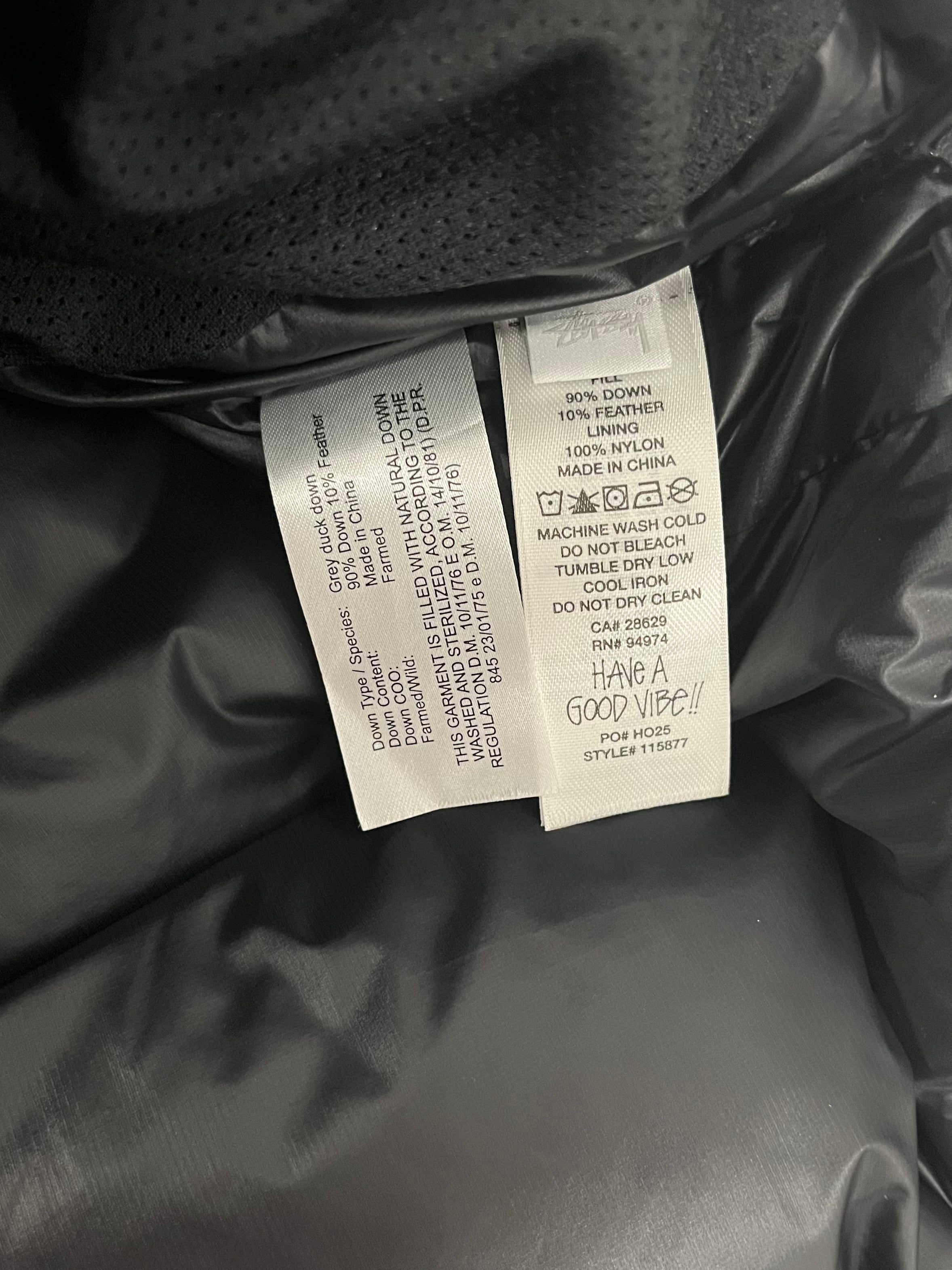 STUSSY/Puffer Jkt/XL/Nylon/BLK/FRONT LOGO view 3