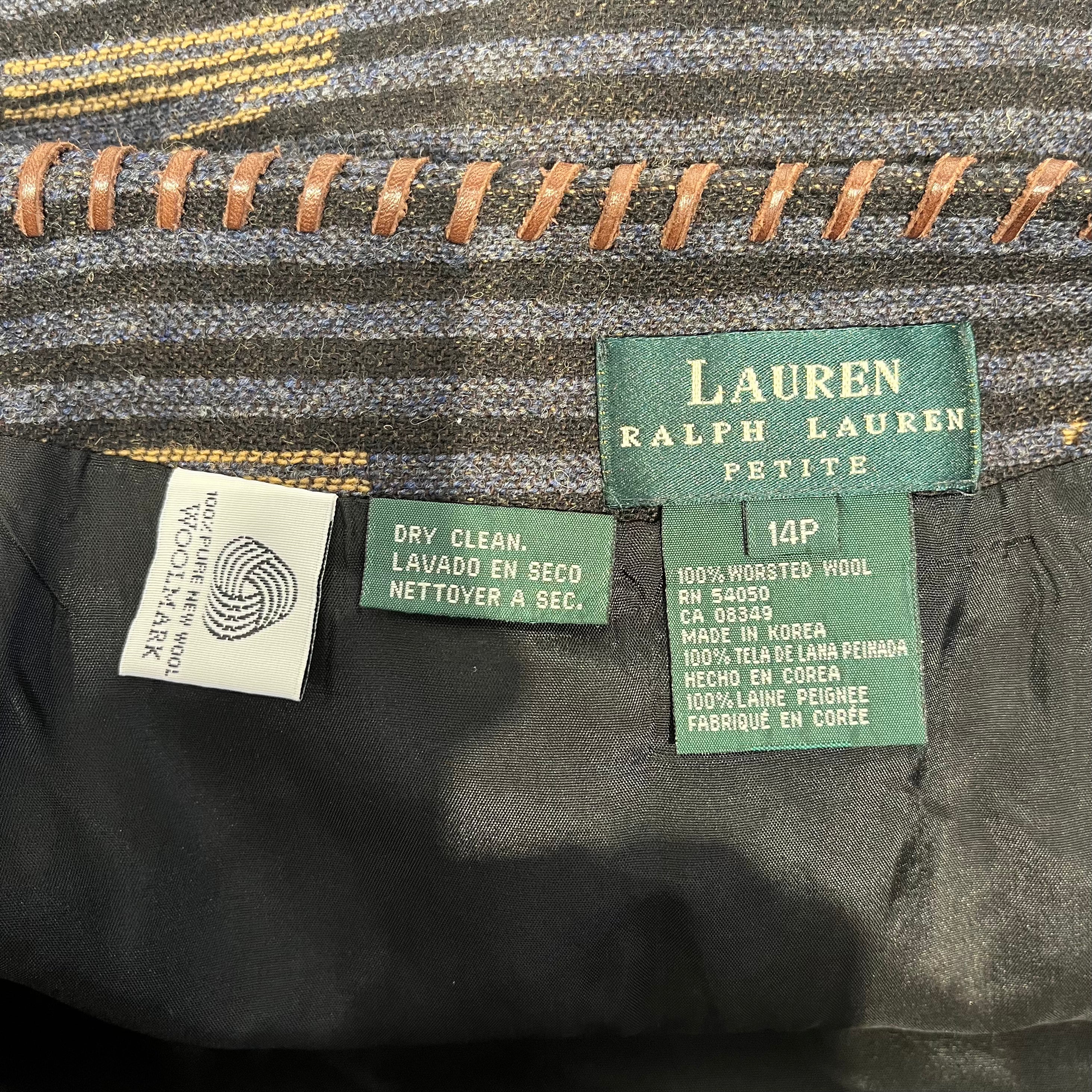 RALPH LAUREN/Bottoms/14/Stripe/Wool/BLU/ view 3