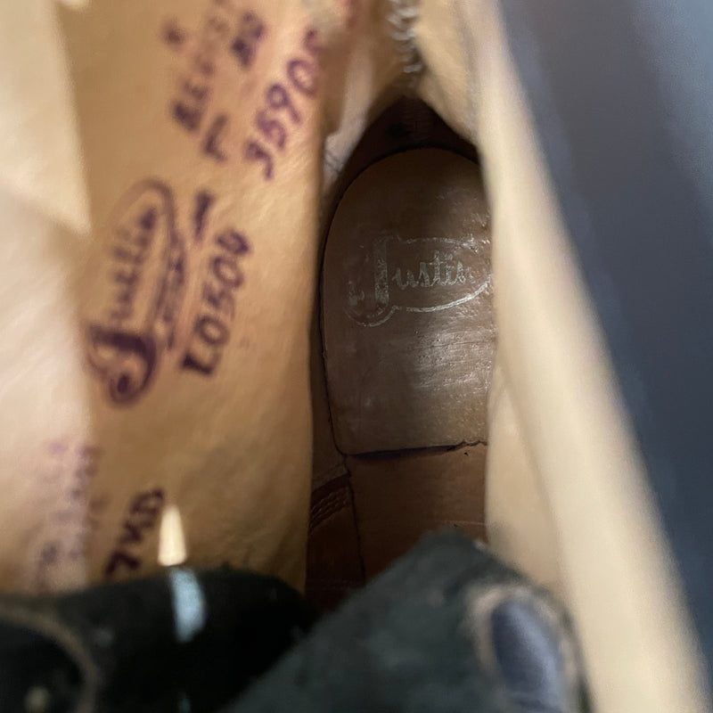 Justin BOOTS/Western Boots/US 7.5/Leather/BLK/