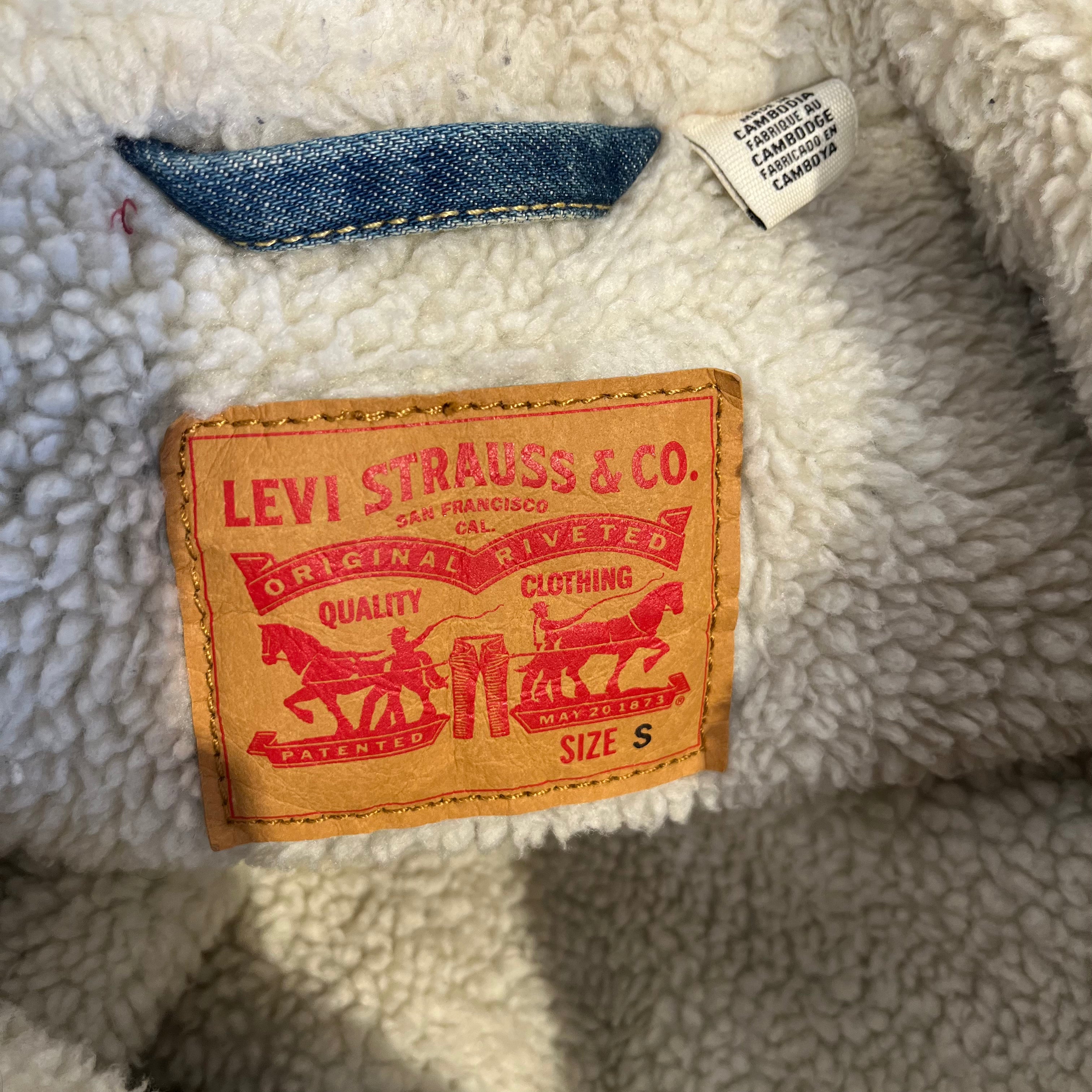 Levi's/Denim Jkt/S/Denim/IDG/sherpa lined denim jacket view 3