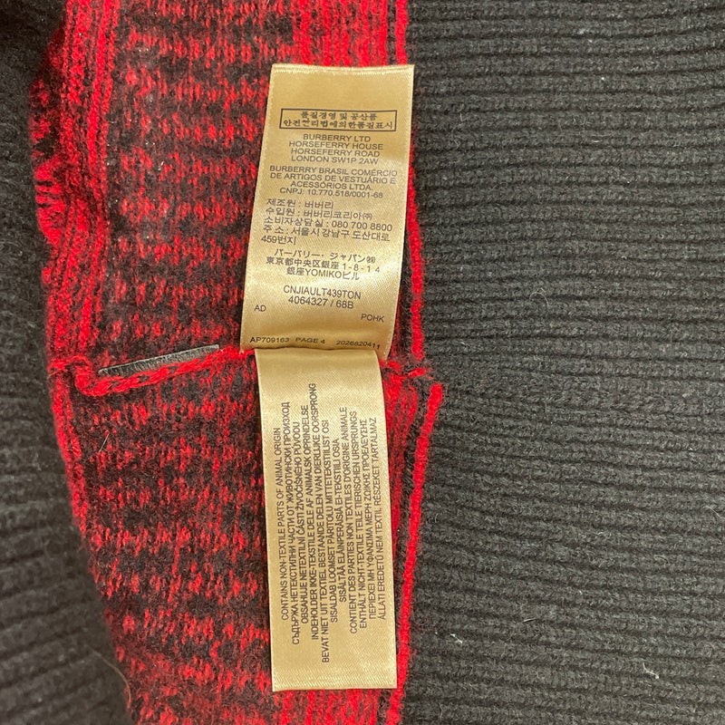 BURBERRY LONDON/Sweater/M/All Over Print/Wool/RED/