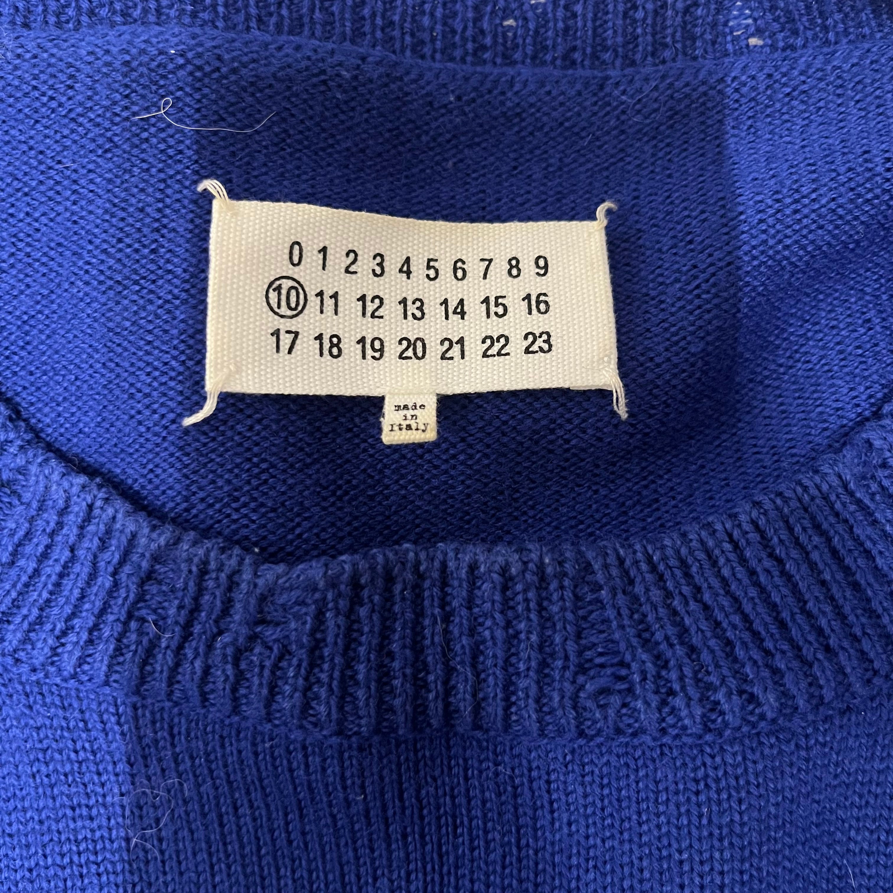Maison Margiela/Sweater/L/Cotton/BLU/intarsia geomtric view 3
