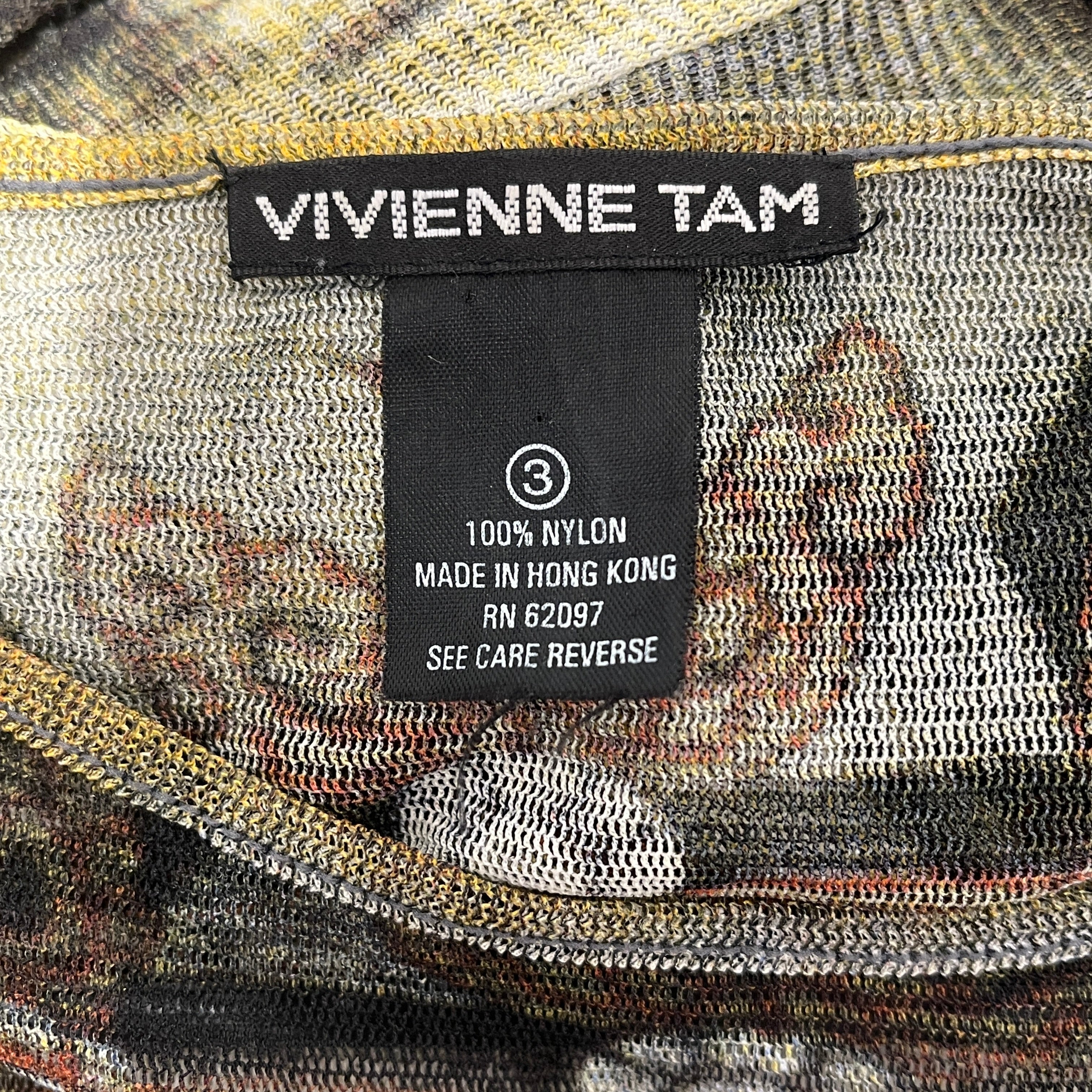 VIVIENNE TAM/SS Dress/3/All Over Print/Nylon/MLT/Maxi Length/MESH BUDDHA 1997 view 3
