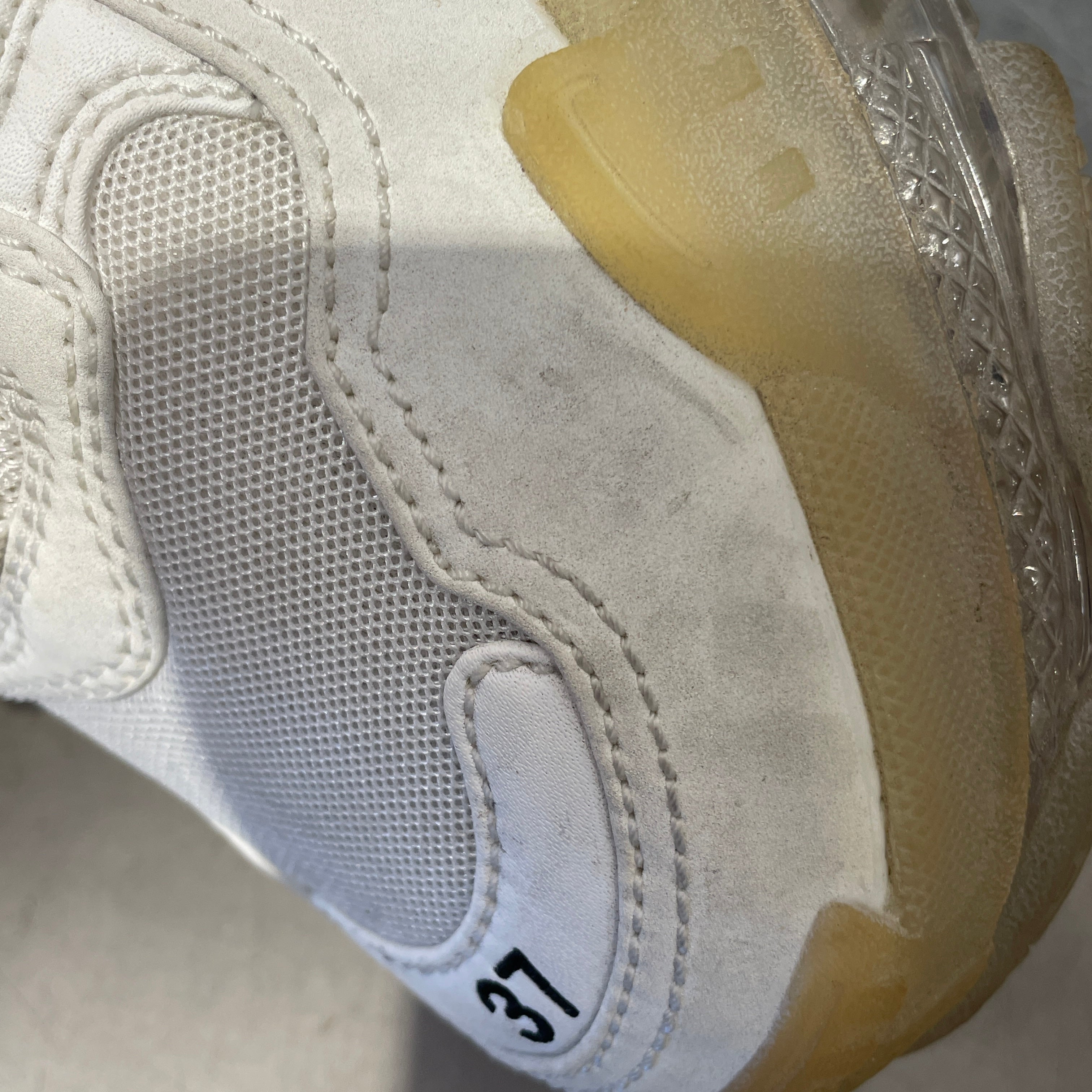 BALENCIAGA/Low-Sneakers/US 7/WHT/TRIPLE S/CLEAR SOLE view 4