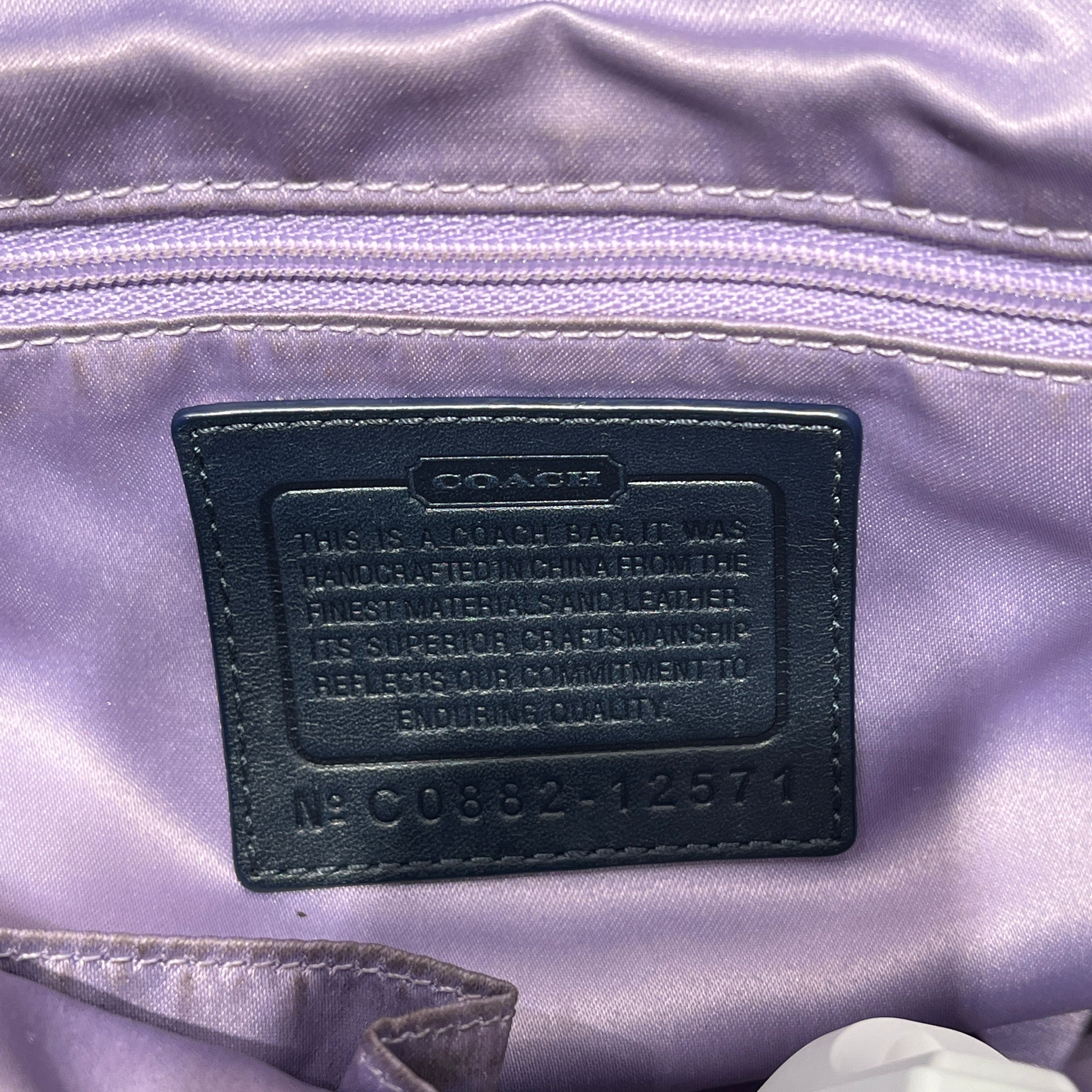 COACH/Hand Bag/Monogram/Denim/BLU/Sufflette Patent Leather Bag view 3