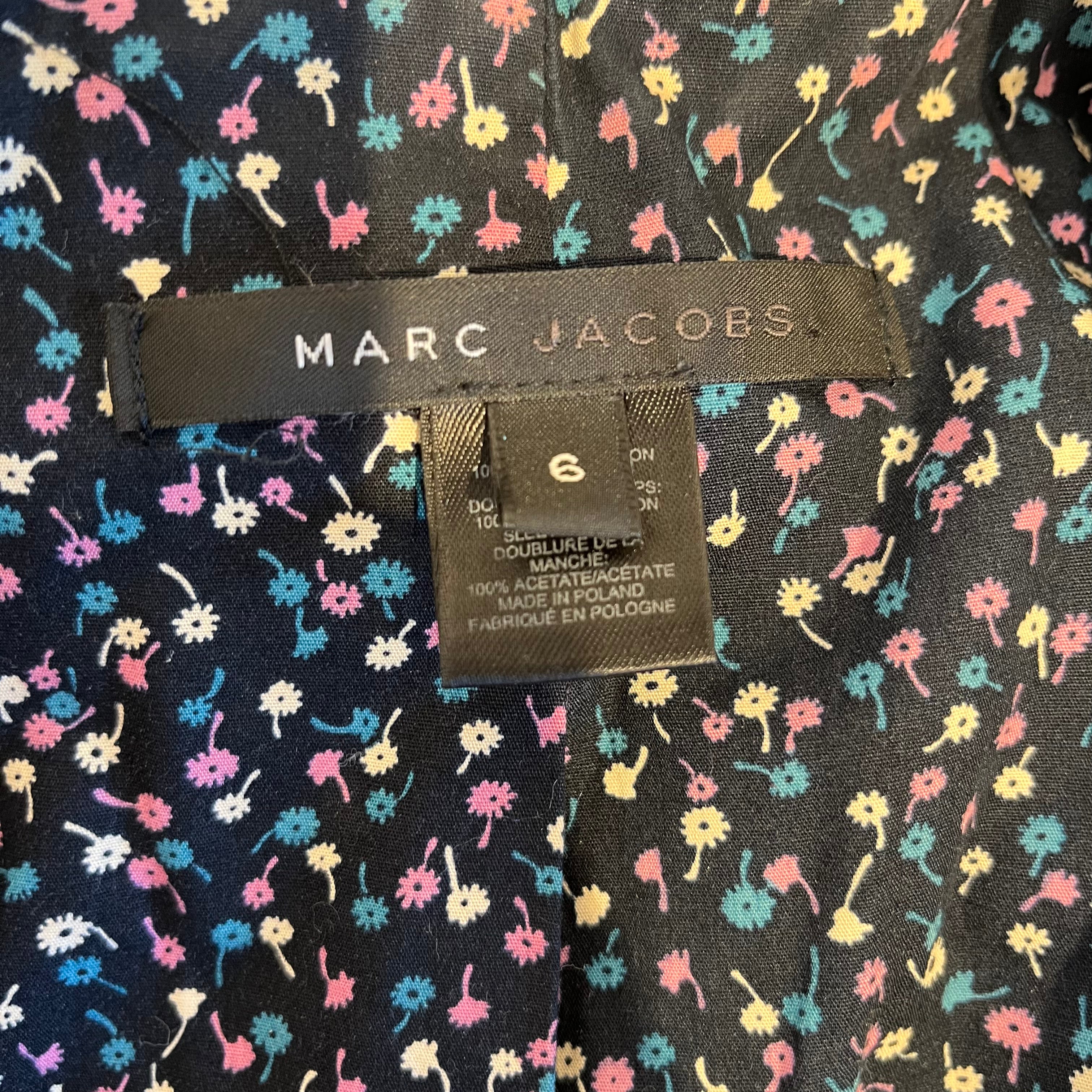 MARC JACOBS/Blouson/6/Cotton/BLK/floral lined button blazer view 3