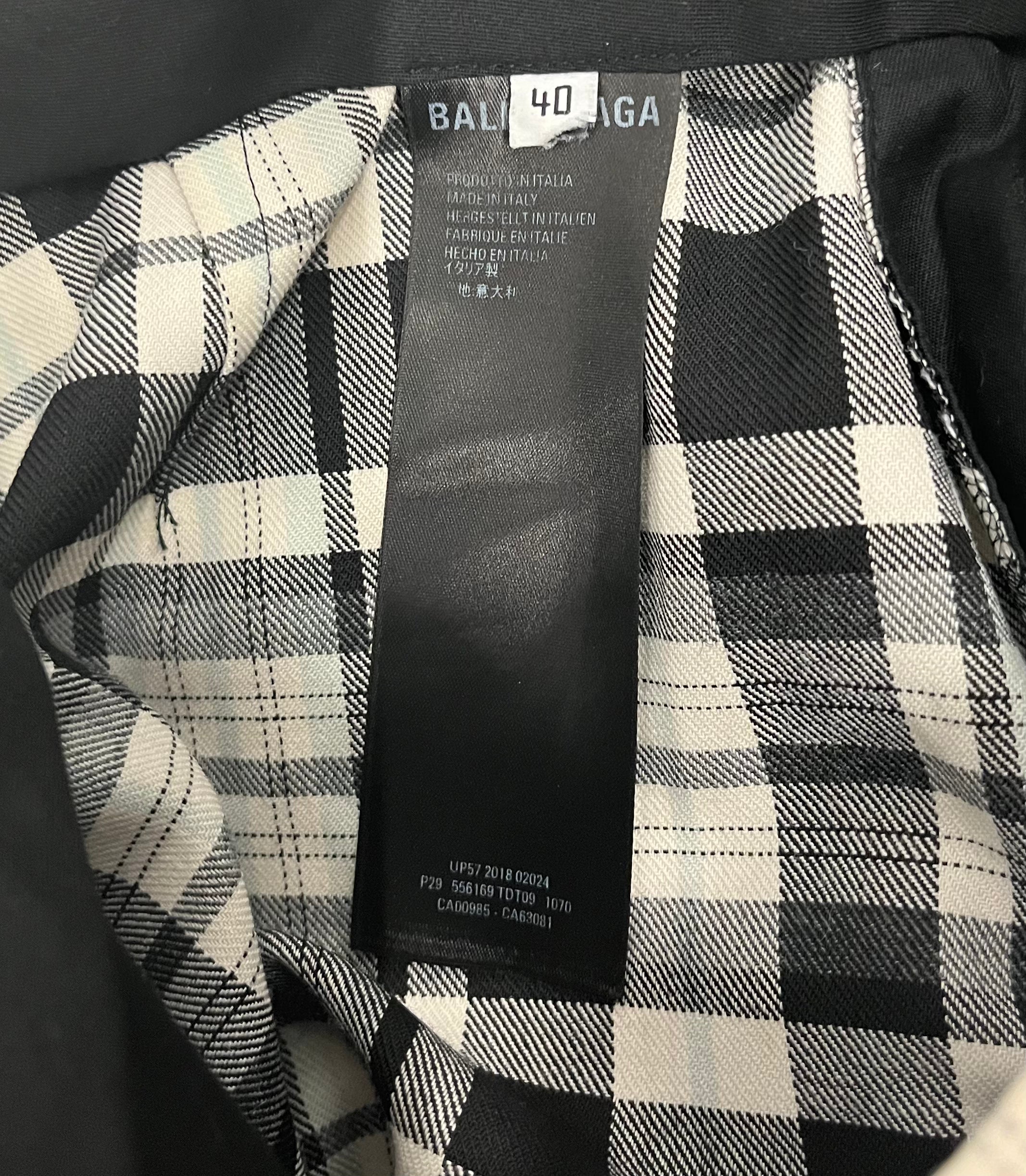 BALENCIAGA/Slacks/40/Cotton/WHT/Tartan/TARTAN BLACK PLAID view 4