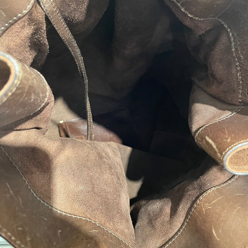 GUCCI/Tote Bag/Suede/CML/Gold Hardware