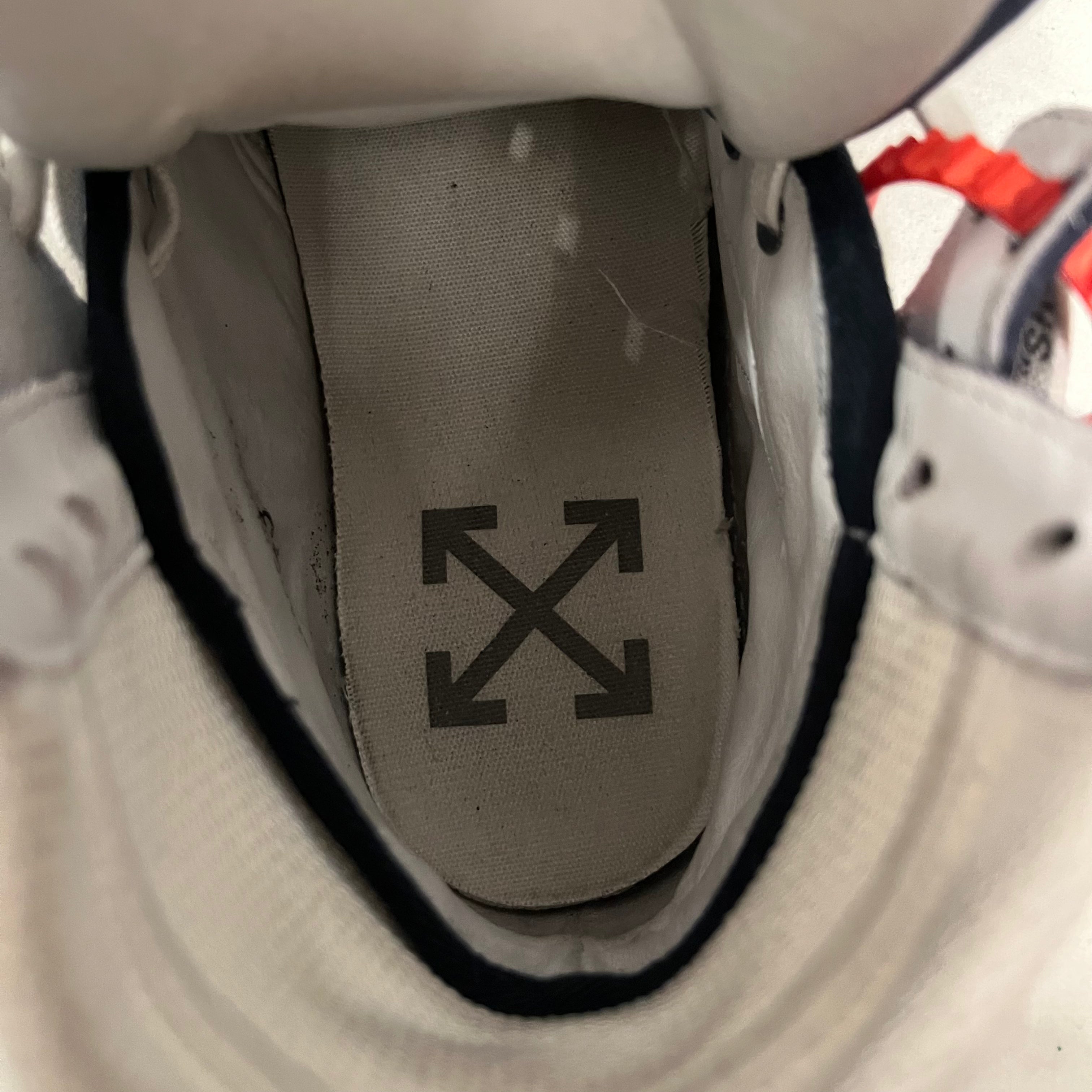 OFF-WHITE/Hi-Sneakers/EU 43/Leather/NVY/off white navy hi top shoes view 3