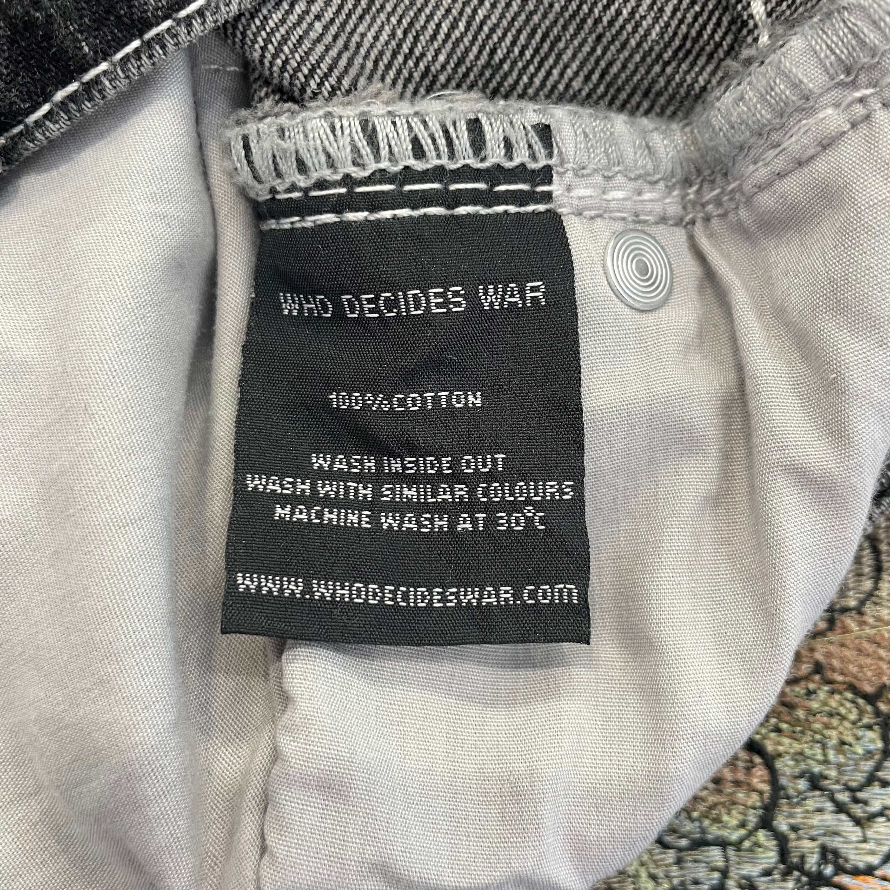WHO DECIDES WAR/Straight Pants/34/Cotton/BLK/All Over Print/Who Decides War 45 Patch view 4