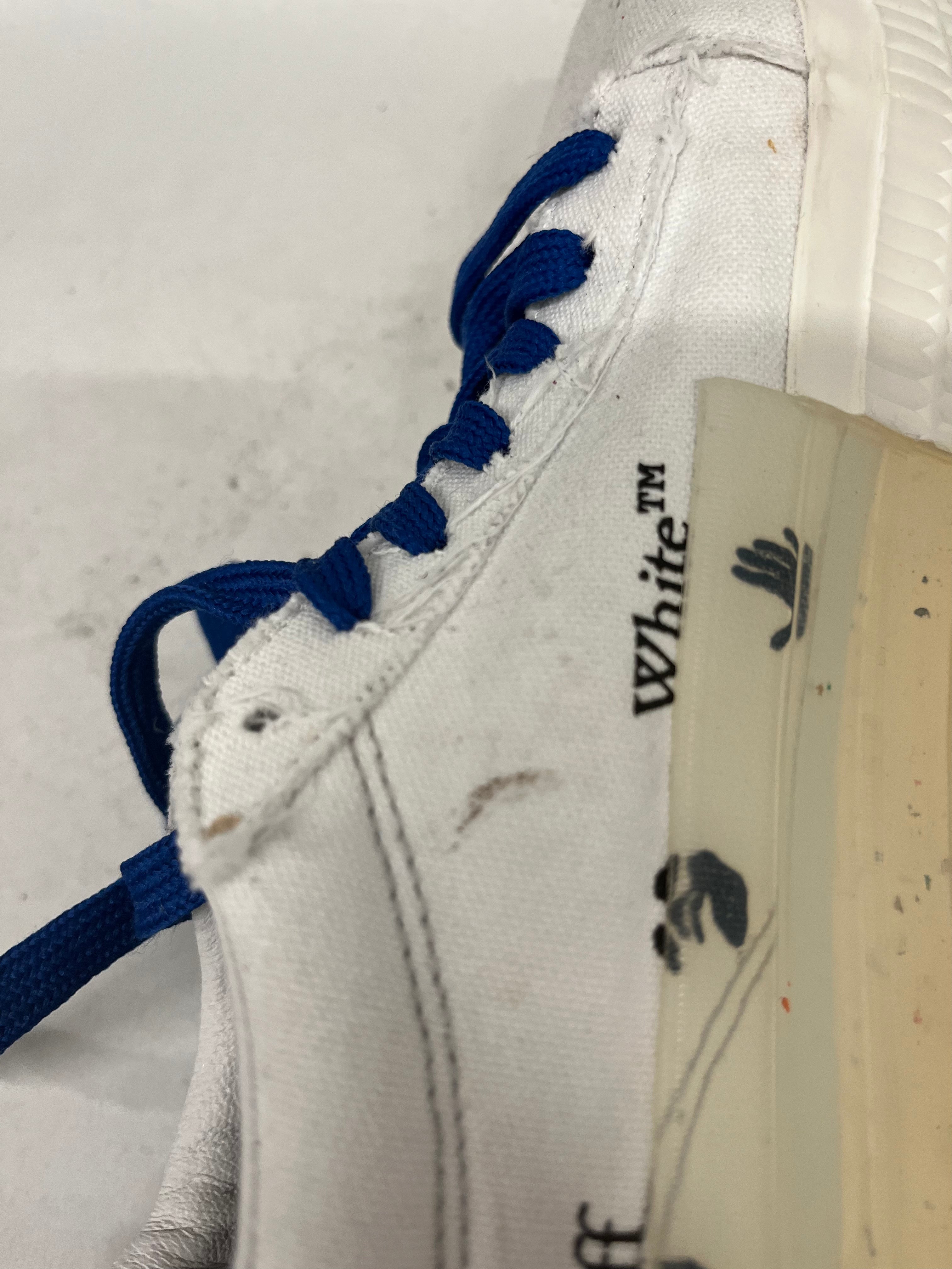 OFF-WHITE/Low-Sneakers/EU 41/Stripe/Cotton/WHT/VULCANIZED SNEAKER BLUE LACE view 5