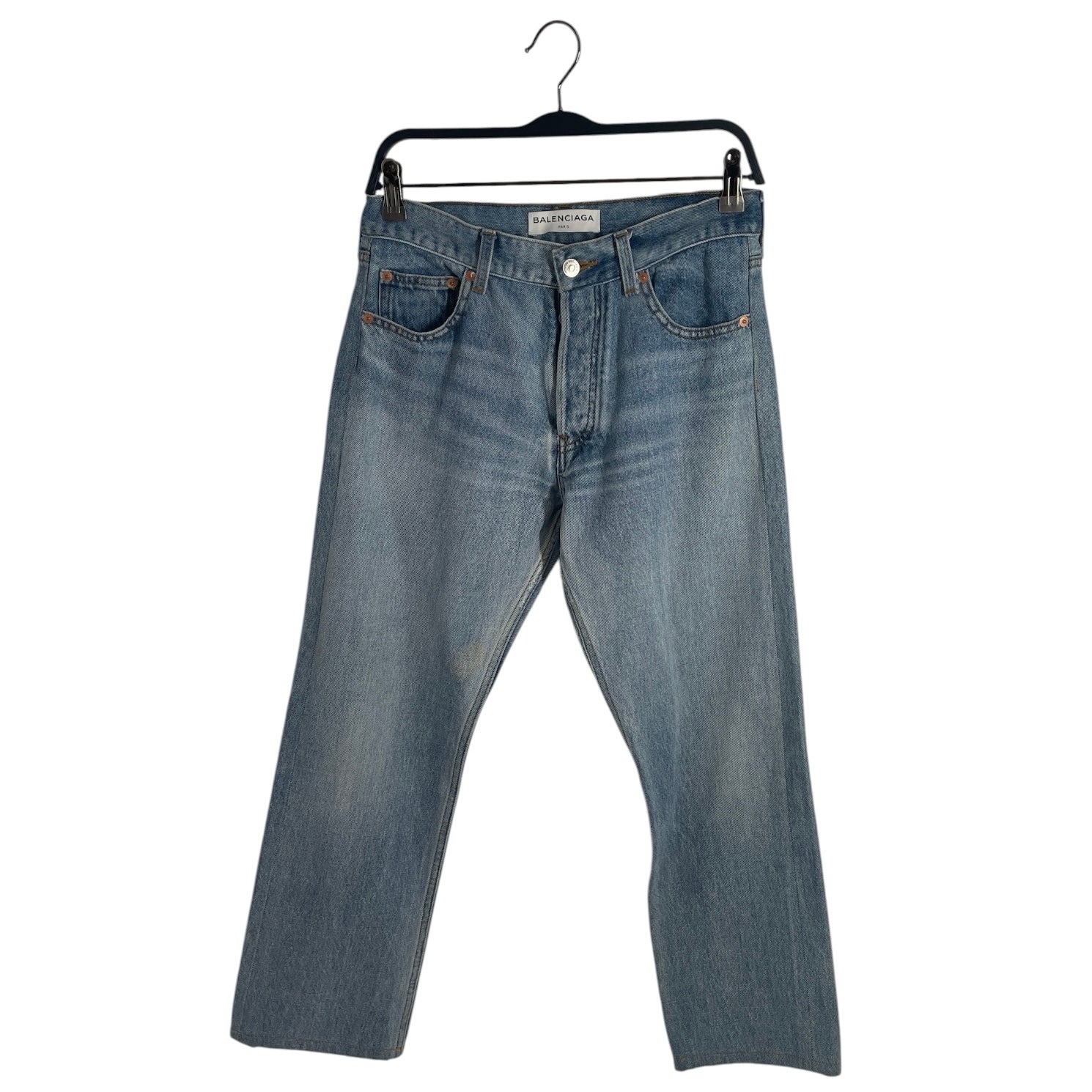BALENCIAGA/Straight Pants/28/Denim/BLU/BRONZE BUTTON\ CASUSEL WEAR view 1