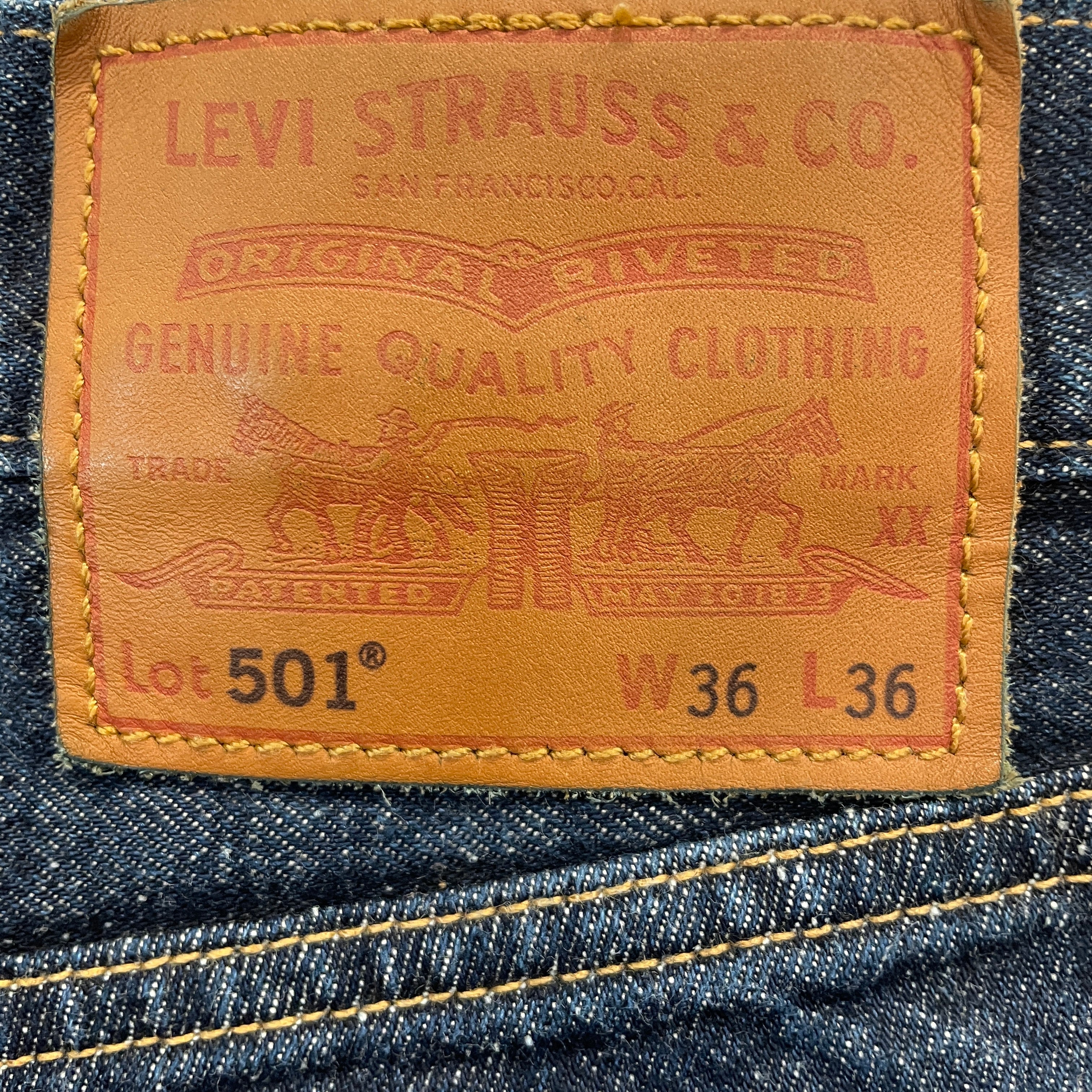 Levi's/Straight Pants/36/Denim/IDG/Selvedge 501 view 3