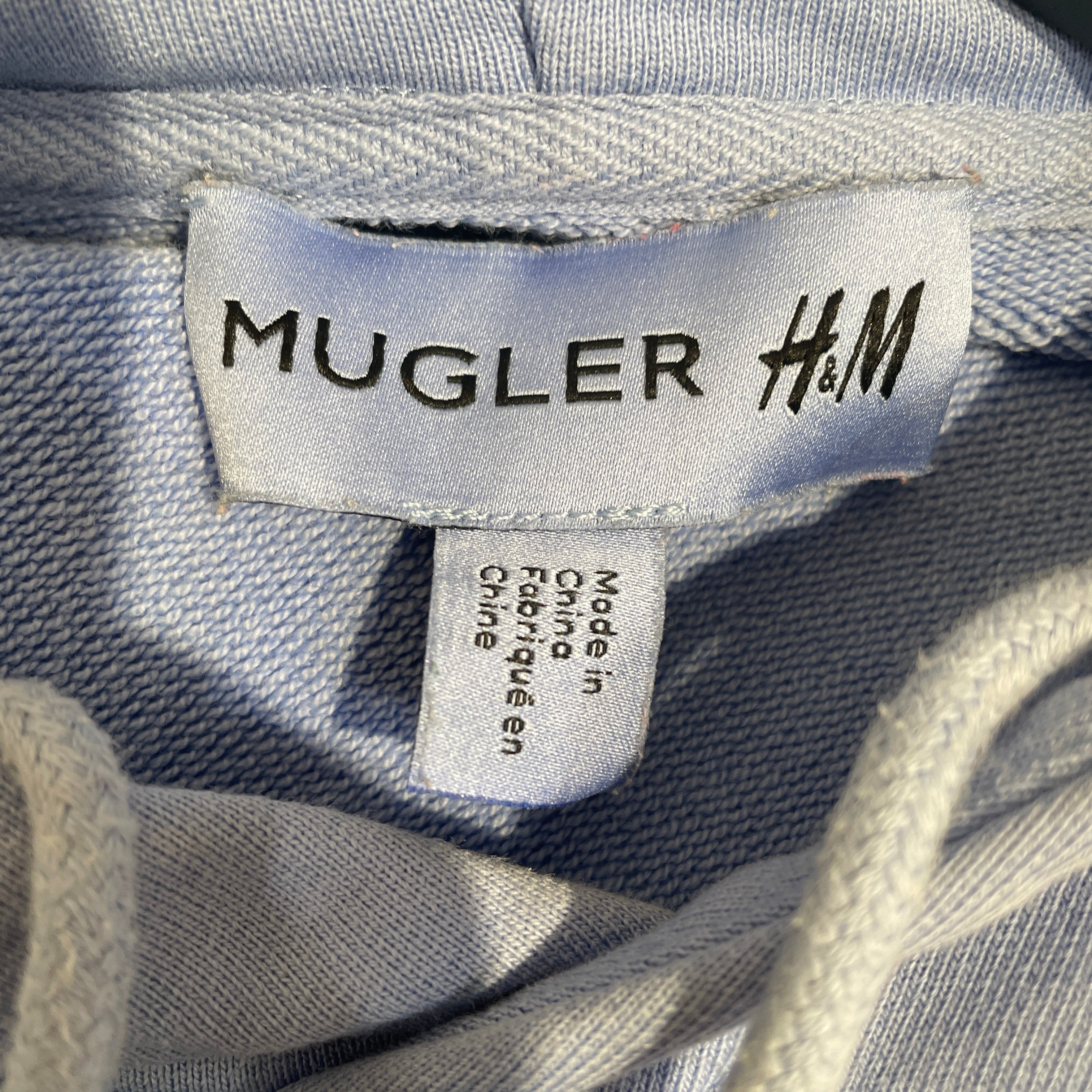 H&M/MUGLER/Hoodie/M/Cotton/BLU/Cropped hoodie in periwinkle view 5