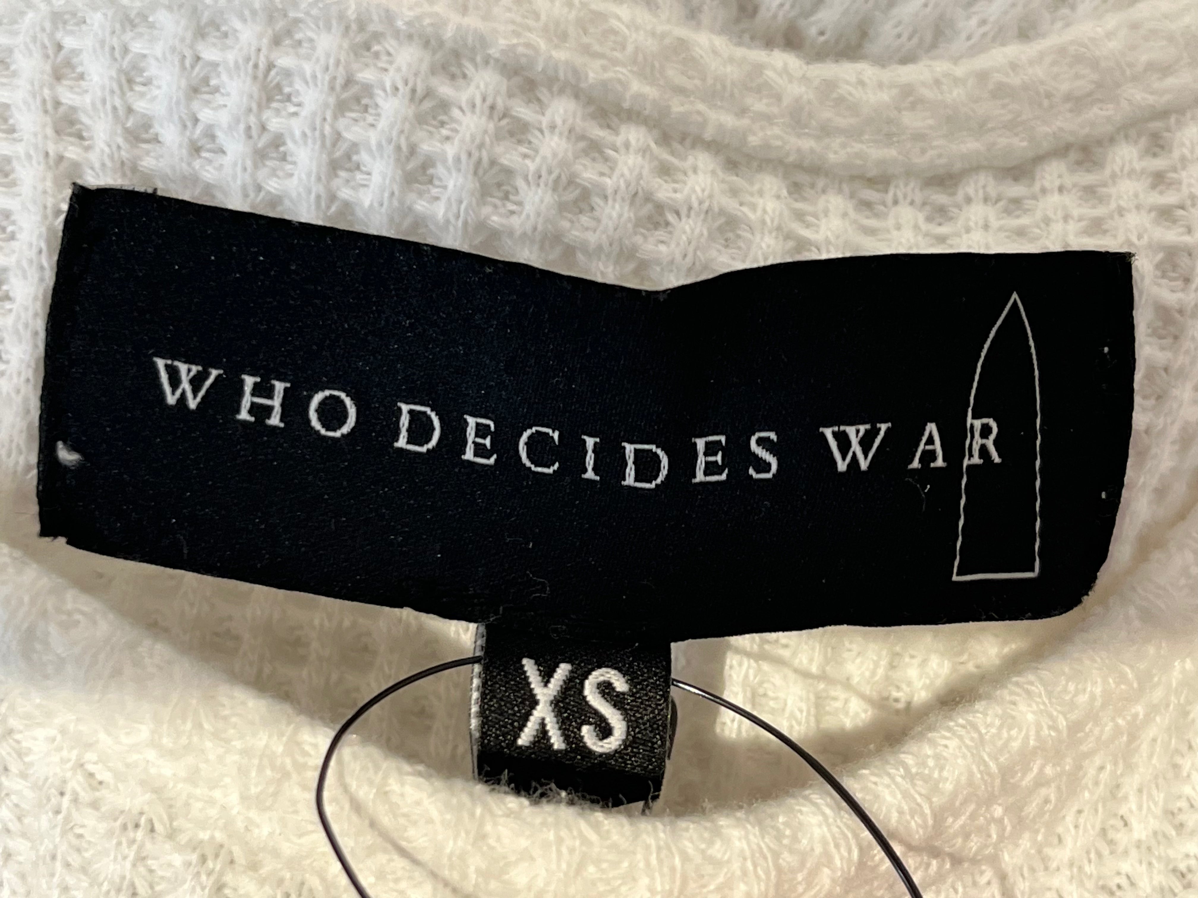 WHO DECIDES WAR/LS T-Shirt/S/Cotton/WHT/faded glass thermal view 3