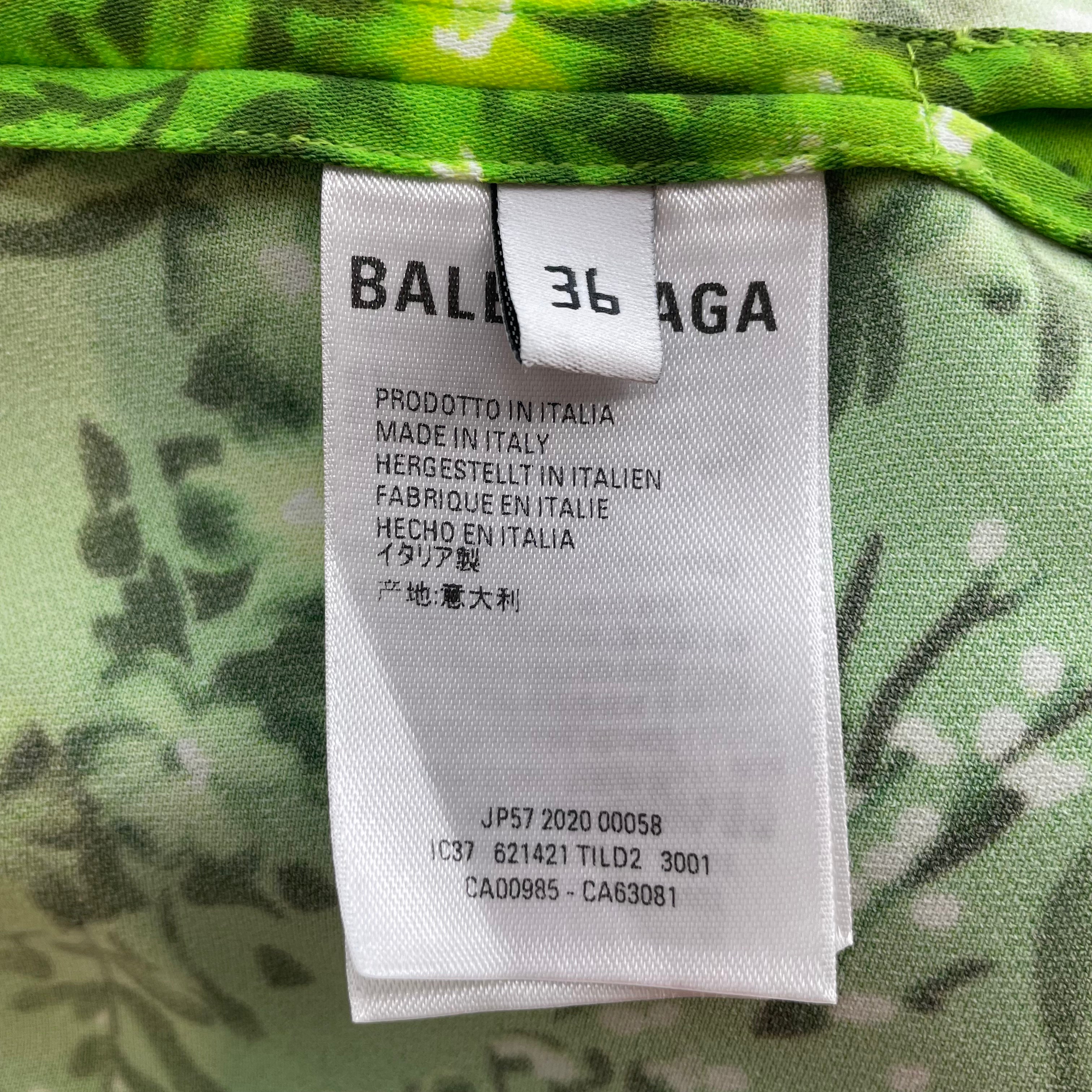 BALENCIAGA/LS Blouse/38/Floral Pattern/Polyester/GRN/ view 4