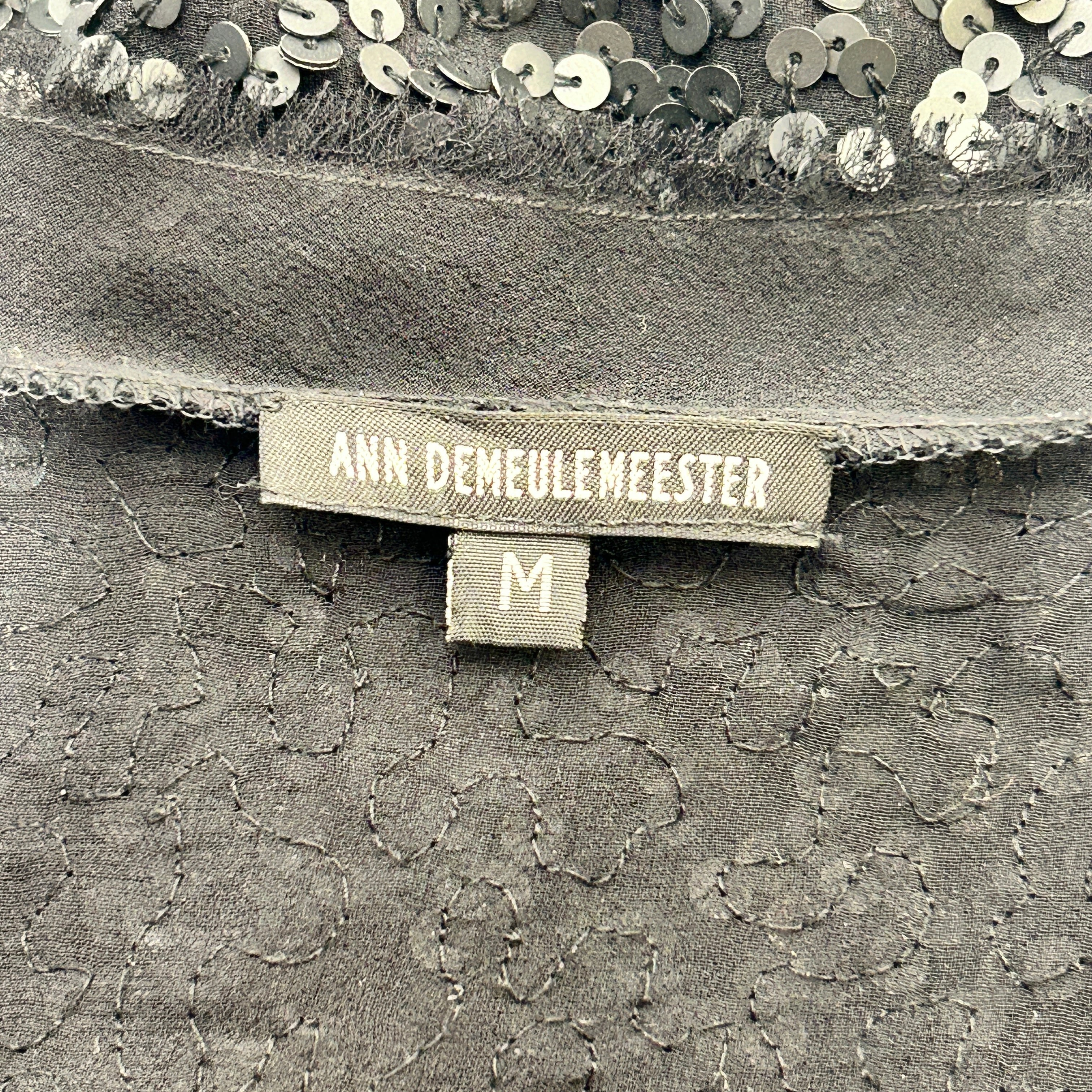 ANN DEMEULEMEESTER/Dress/M/Silk/BLK/ view 3