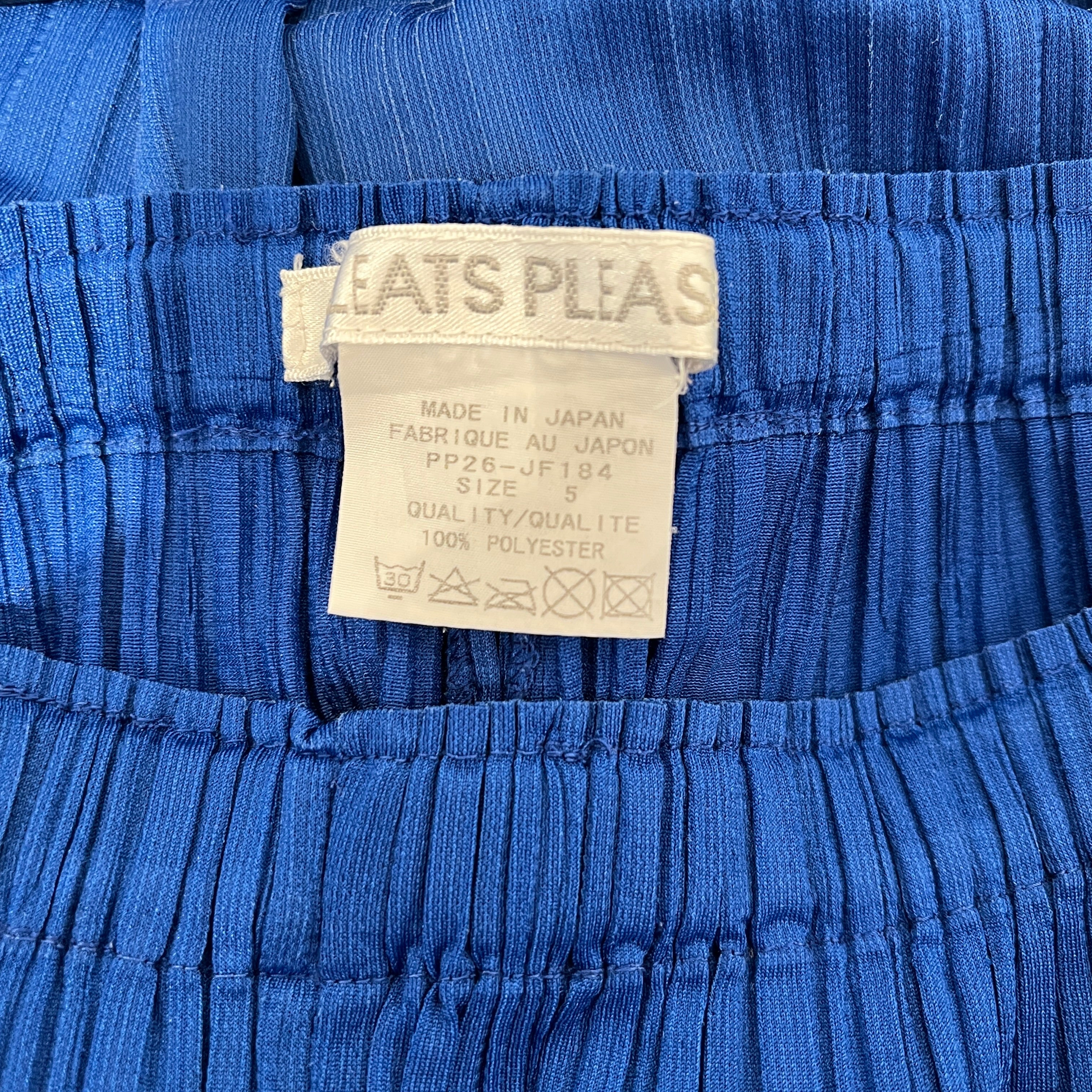 PLEATS PLEASE ISSEY MIYAKE/Bottoms/5/Polyester/BLU/crop taper view 1