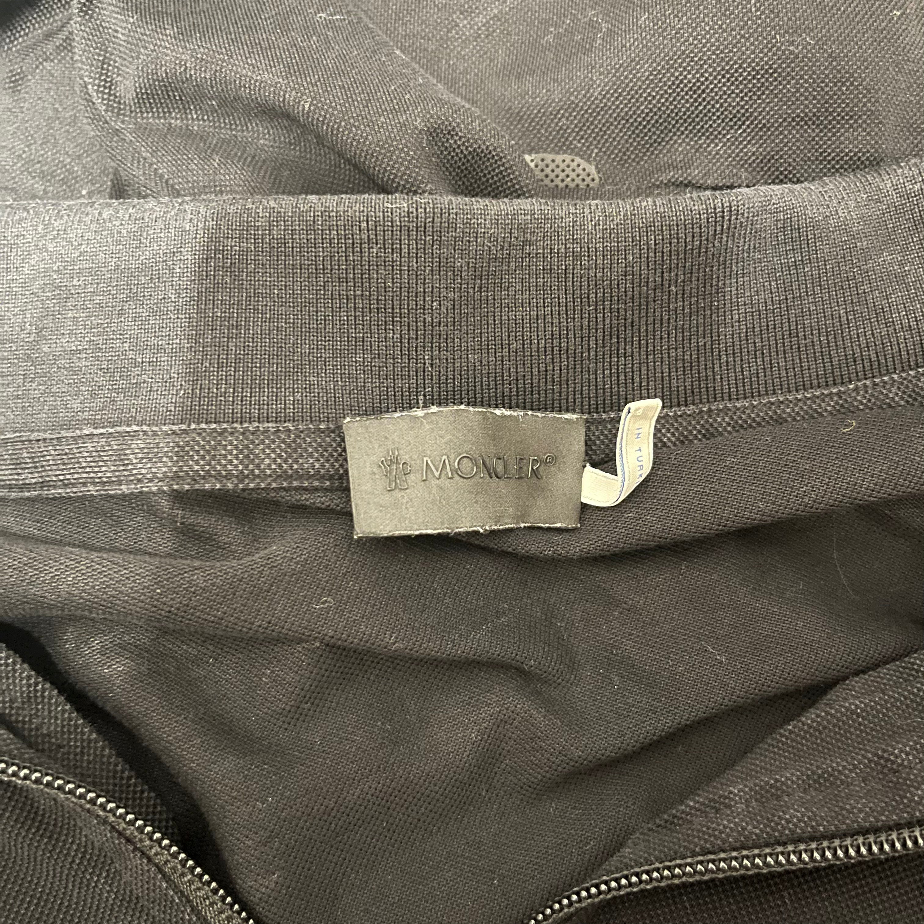 MONCLER/T-Shirt/L/Cotton/BLK/water resistant zip polo view 3
