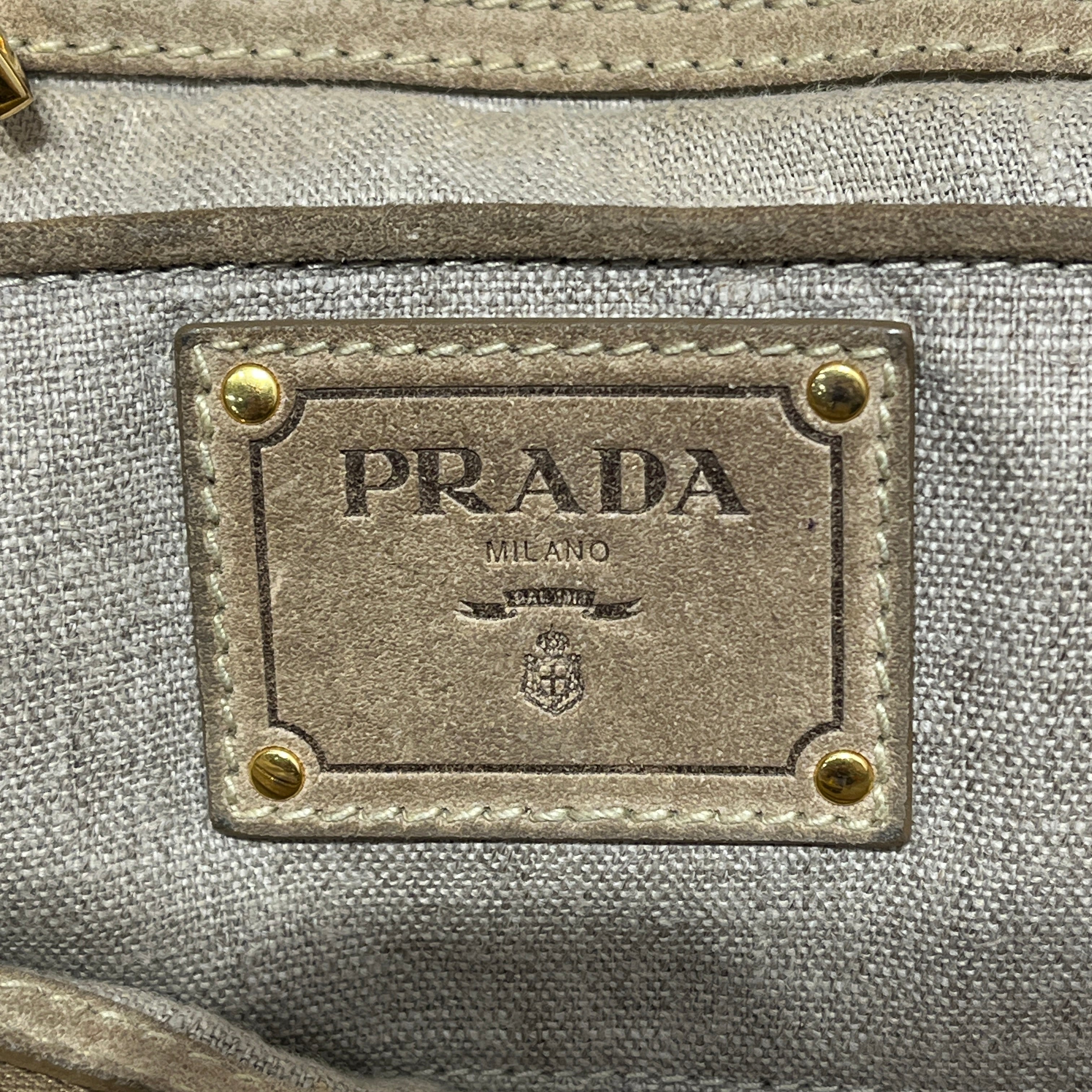 PRADA/Tote Bag/Leather/BEG/Canapa Stuoia Convertible Tote view 5