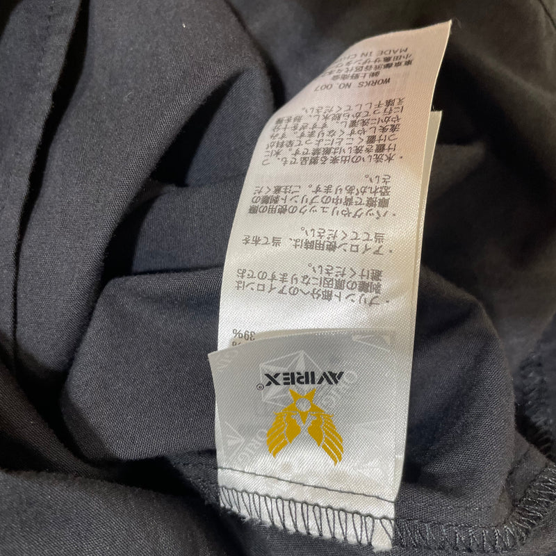 AVIREX/SS Shirt/Black/Cotton/