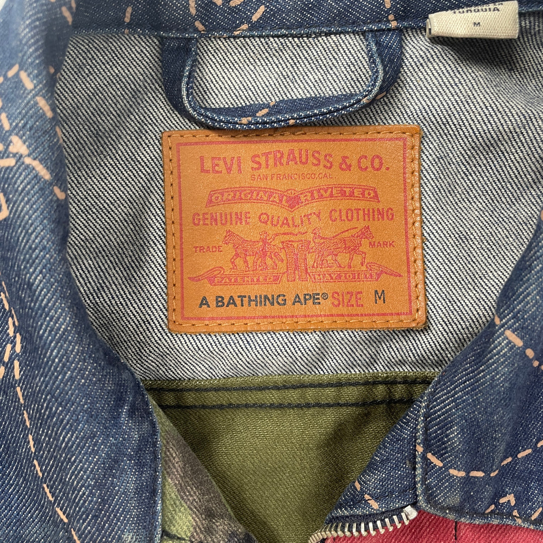 Levi's/BAPE STA!/Jacket/M/Denim/BLU/Camouflage/RED/GREEN