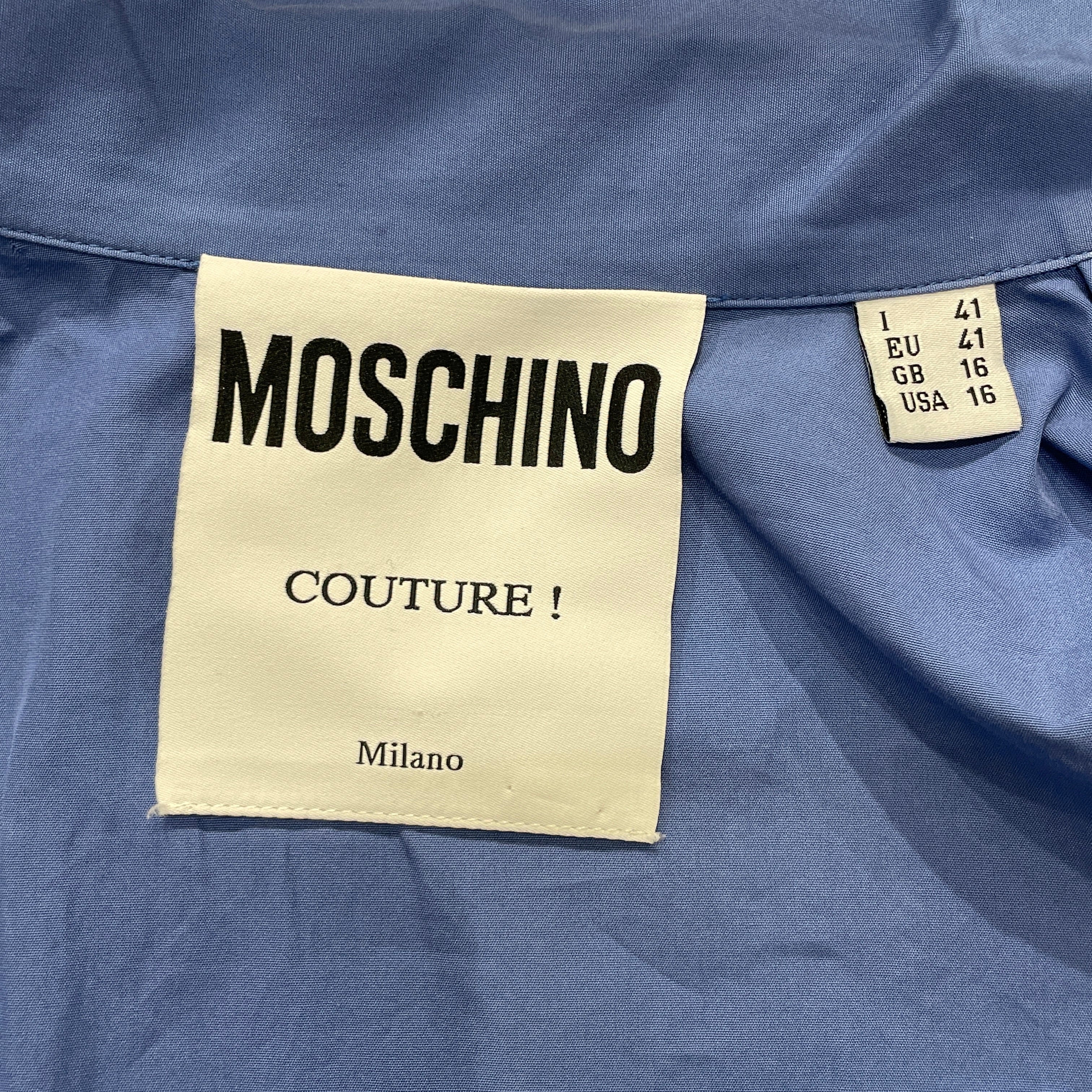 MOSCHINO/Shirt/16/Cotton/BLU/WORK SHIRT, RUBBER LOGO view 3