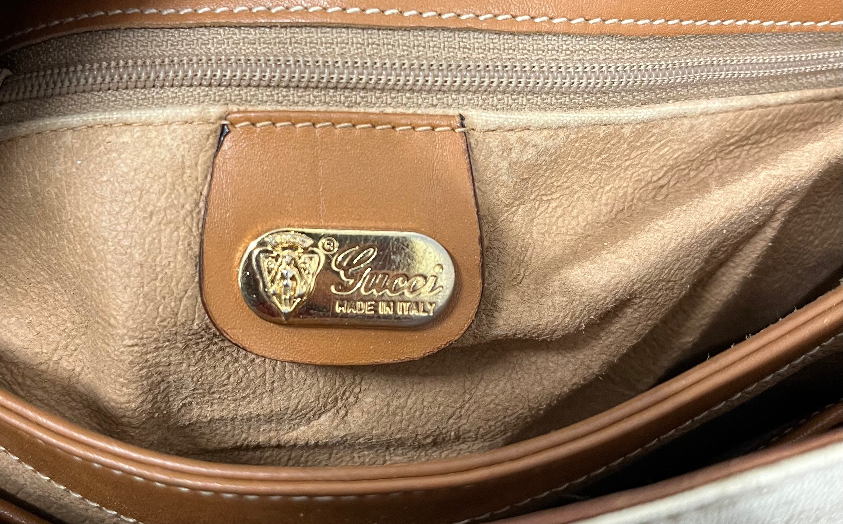 GUCCI/Hand Bag/Monogram/Leather/WHT/MICRO GG view 3