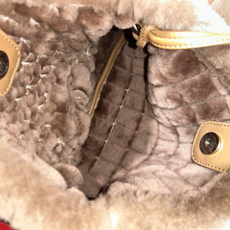 CHANEL/Bag/Suede/BRW/SHEARLING CC SHOULDER BAG