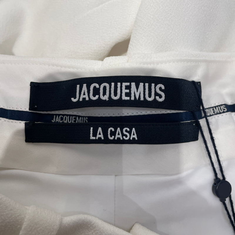 JACQUEMUS/Wide Leg Pants/42/Cotton/WHT/