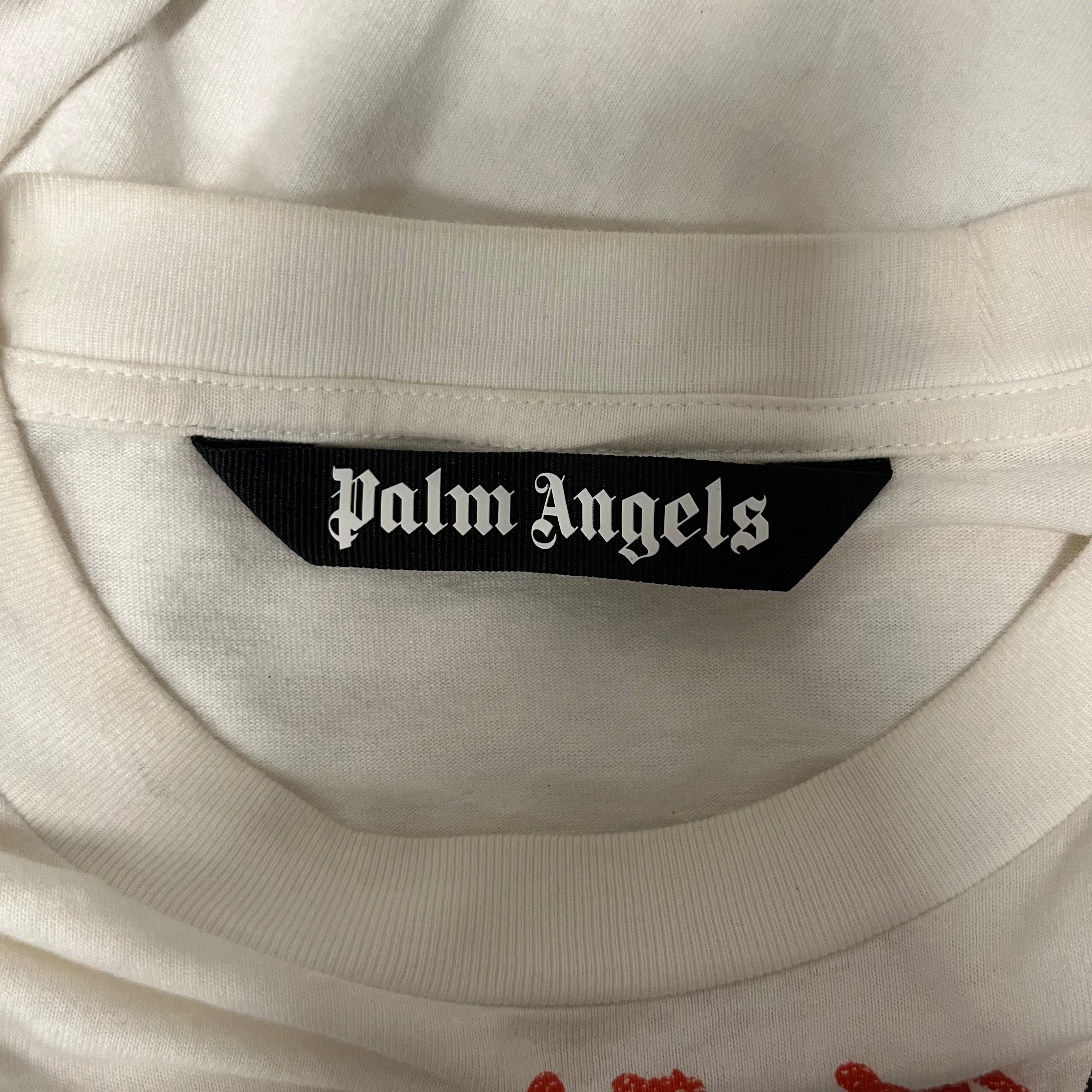 Palm Angels/T-Shirt/M/Cotton/WHT/palm trees view 3