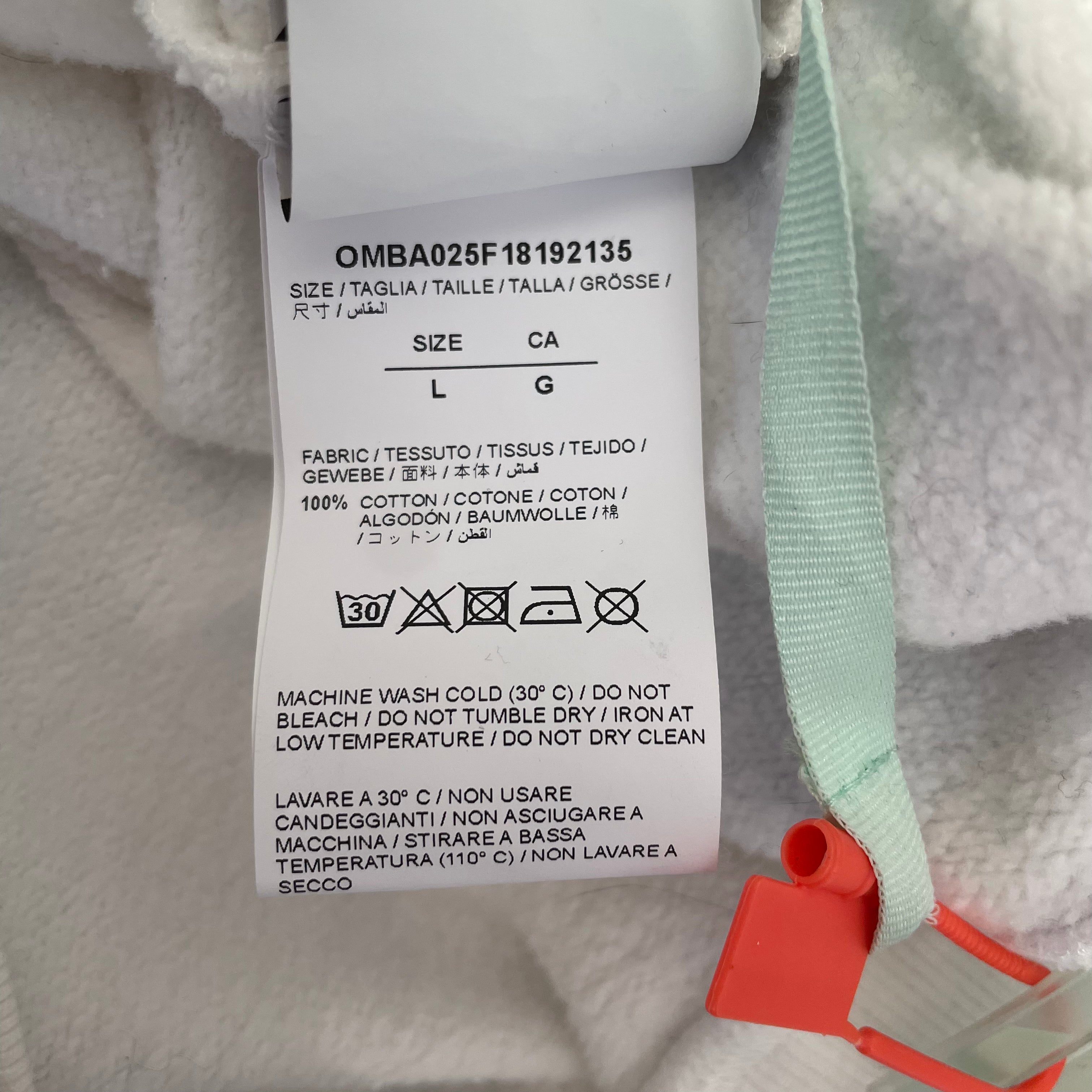 OFF-WHITE/DOVER STREET MARKET/Sweatshirt/L/Graphic/Cotton/WHT/watch your back view 4