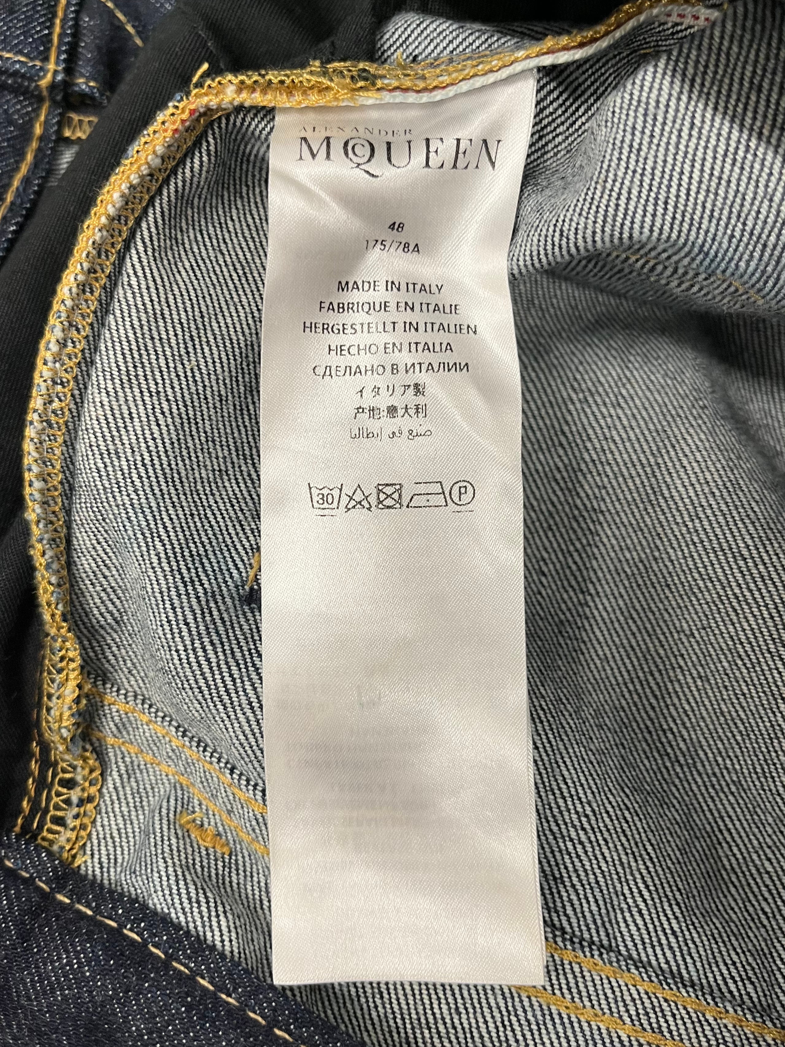 Alexander McQueen/Pants/48/Denim/NVY/WHITE STRIPED DENIM view 4